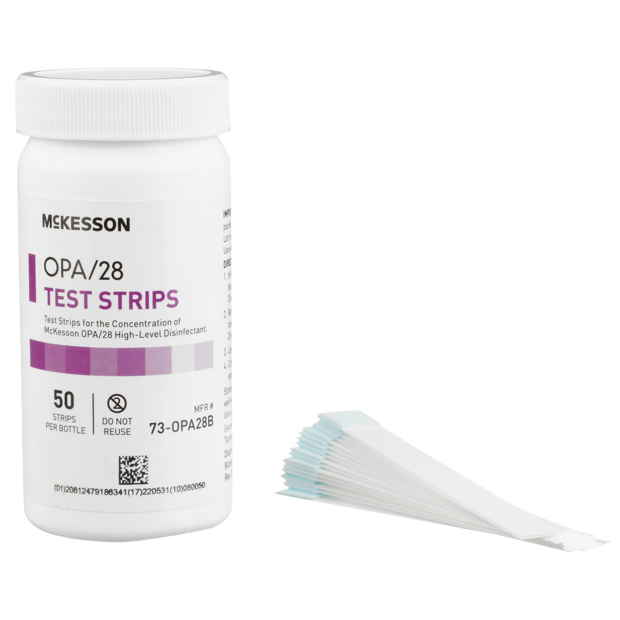 McKesson OPA-28 OPA Concentration Indicator Pad, Single Use Test Strips - Case of 100 - Image 1