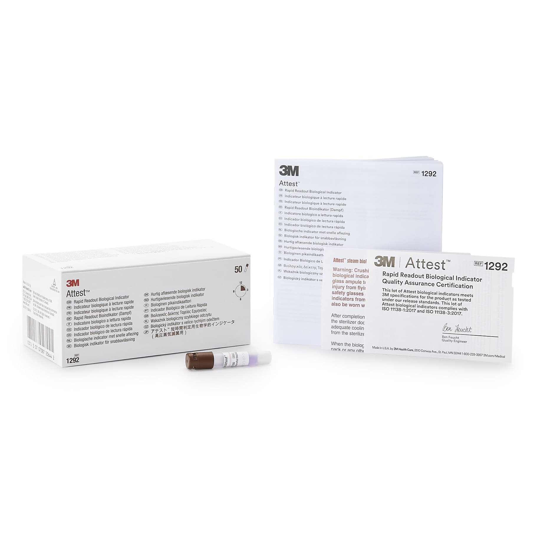 Attest Rapid Readout Sterilization Biological Indicator Vial with Brown Cap - Case of 200 - Image 1