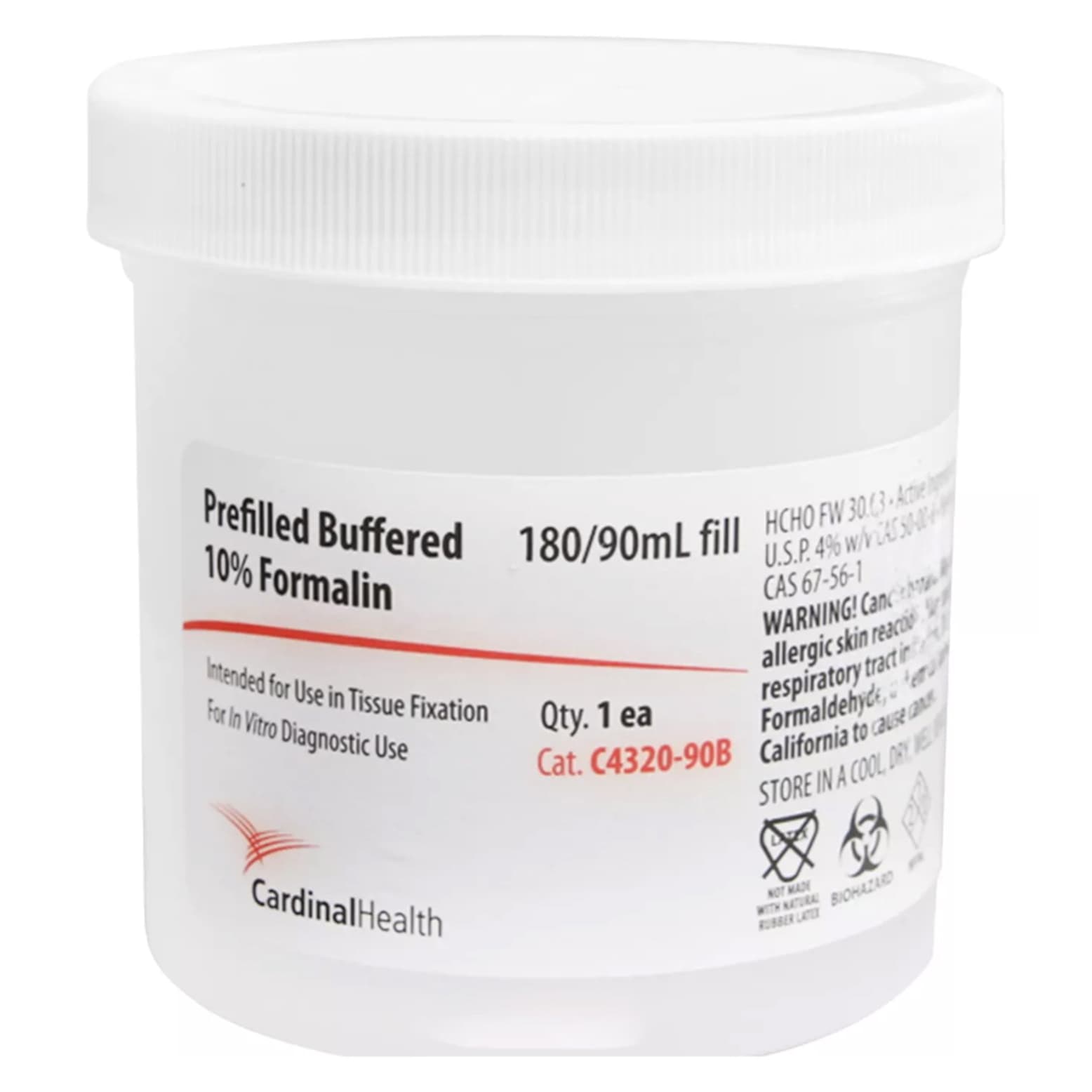 SP Prefilled Formalin Container, Biohazard Symbol Patient Information - Image 1