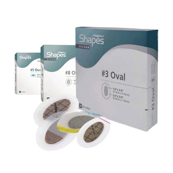 PolyMem Shapes Silver Oval Film Adhesive Dressings