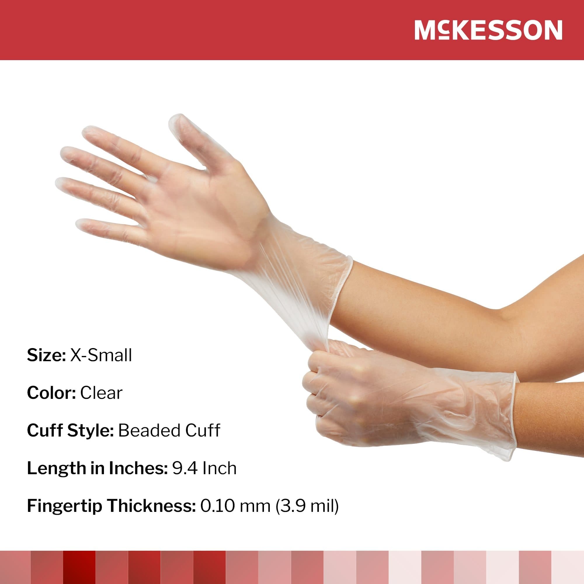 McKesson Standard Cuff Vinyl Powder Free Exam Gloves - Image 2