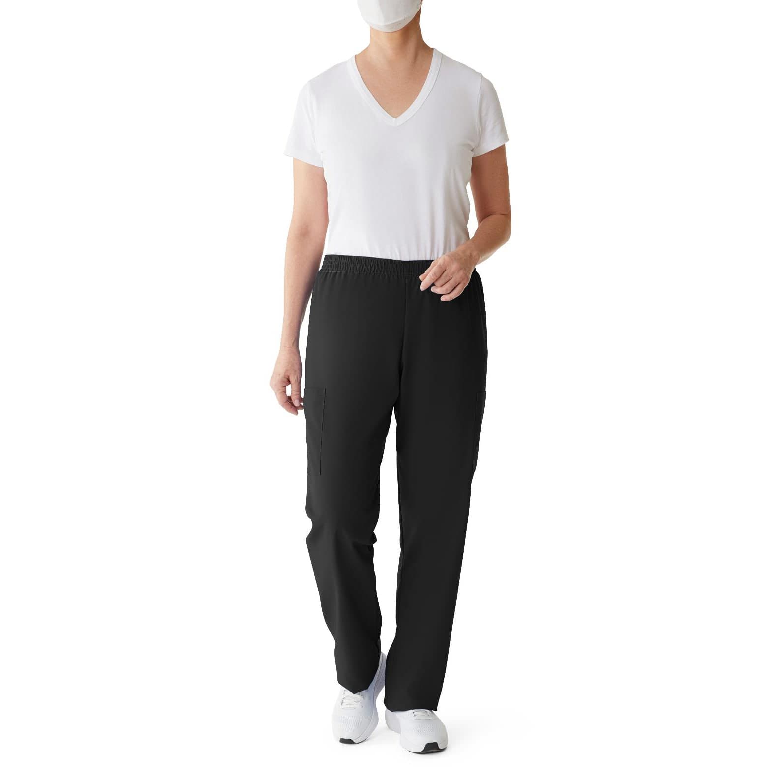 Medline ComfortEase Unisex 3-Pocket Cargo Pants with Elastic Waist, 3XLarge, Black - Each - Image 1