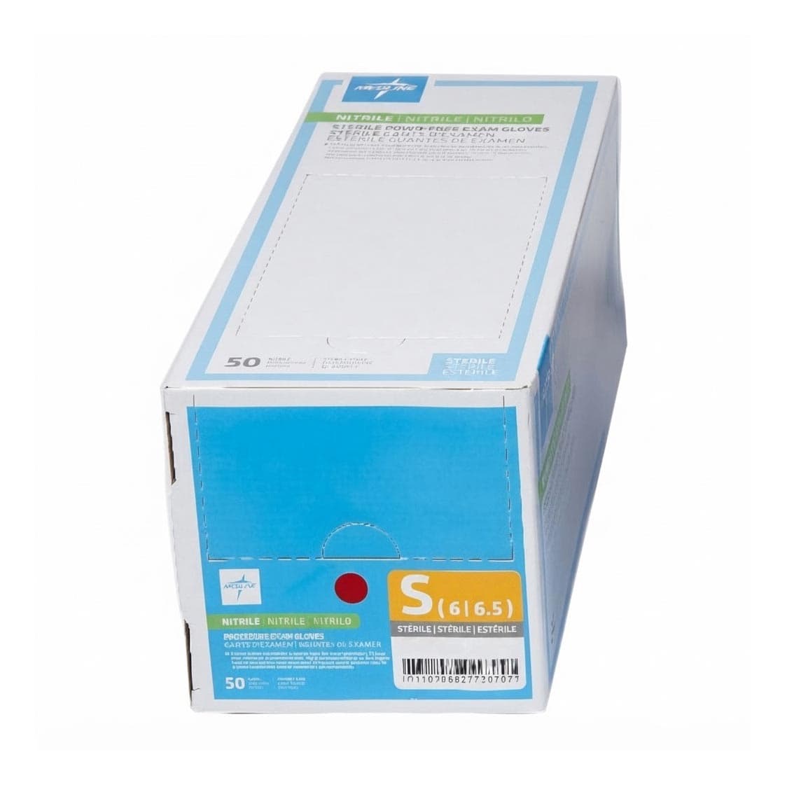 Medline Sterile Powder-Free Nitrile Exam Glove, Small - Case of 200 - Image 1