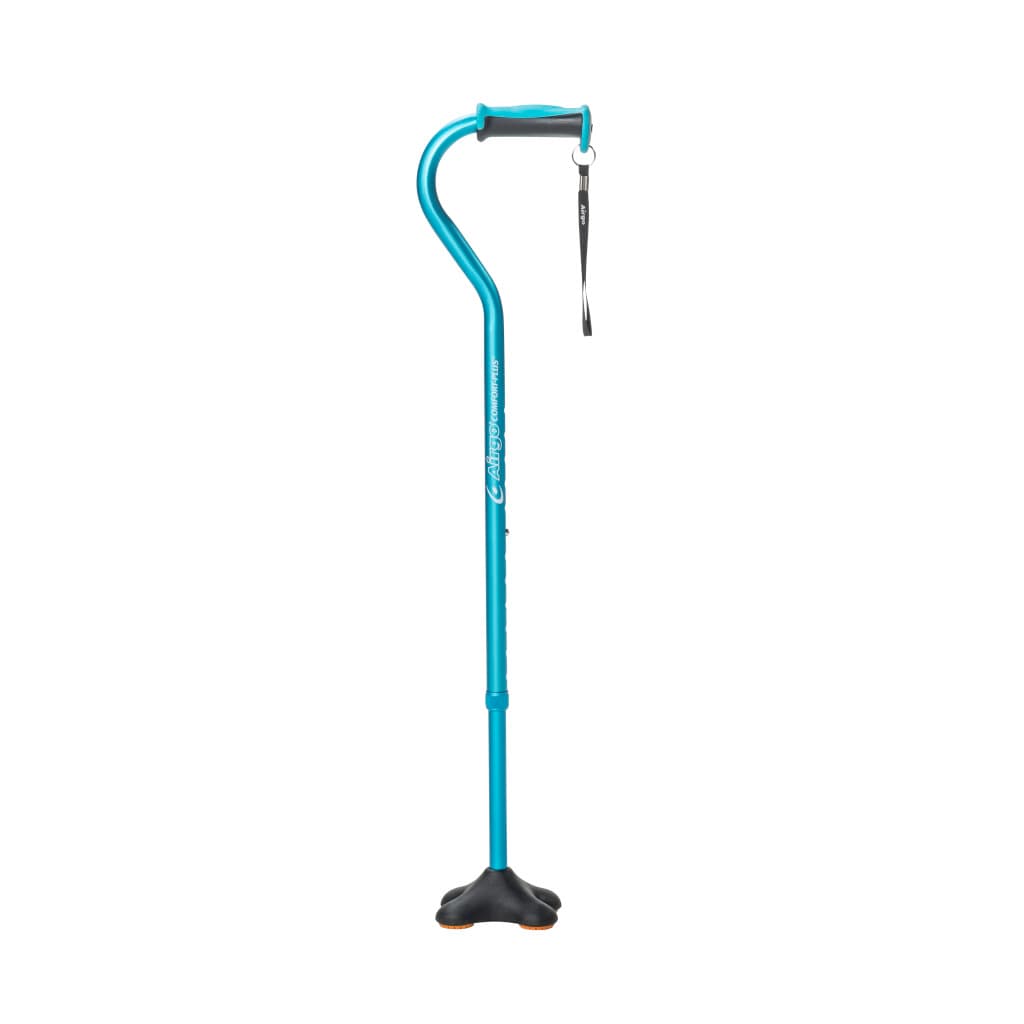 Drive Airgo MiniQuad Walking Cane, Height Adjustable, Blue - Case of 6 - Image 1