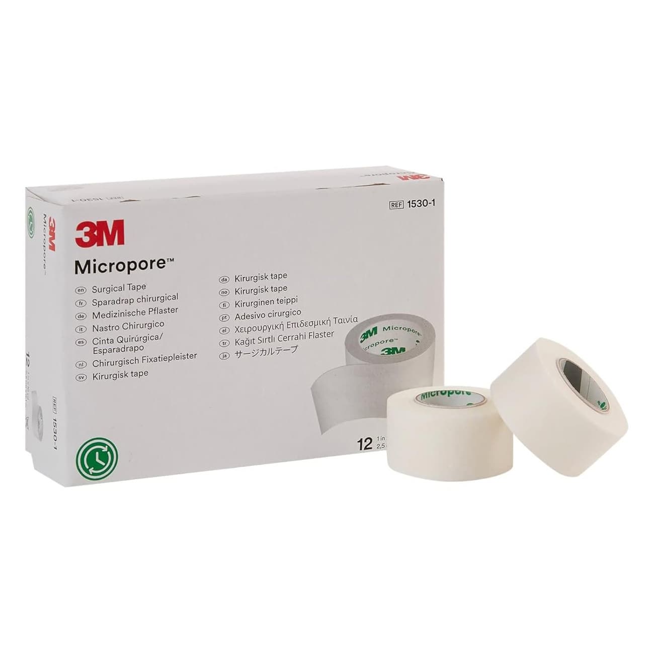 3M Micropore Waterproof Skin Friendly Surgical Tape, 1 Inch x 10 Yards, White - Case of 120 - Image 1