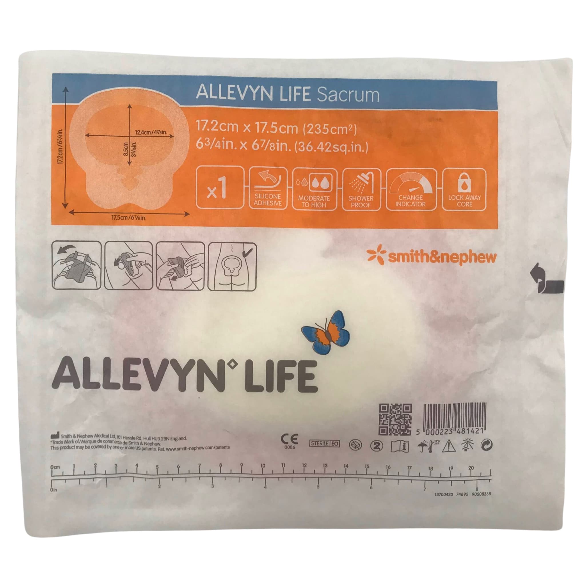 Allevyn Life Sacrum Sterile Silicone Foam Dressing, 6-3/4 x 6-7/8 Inch - Each - Image 1