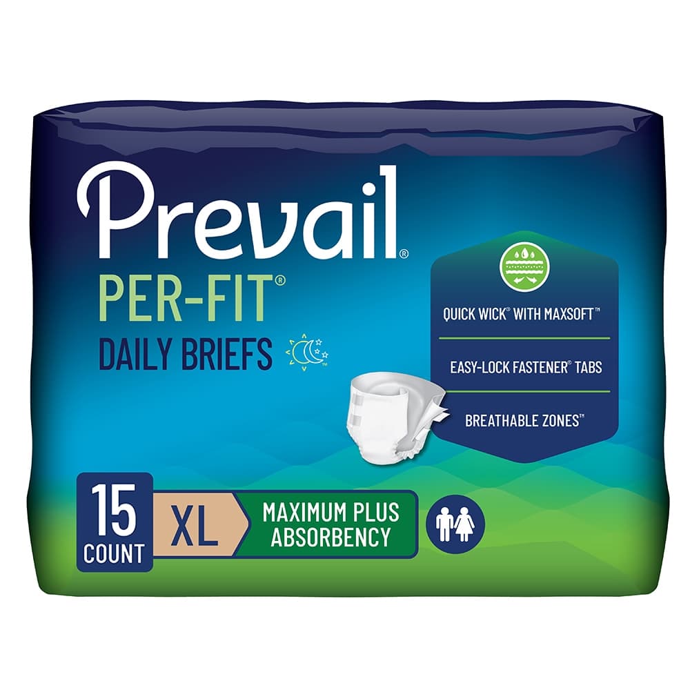 Prevail Per-Fit Maximum Plus Daily Briefs, Extra Large - Package of 15 - Image 1