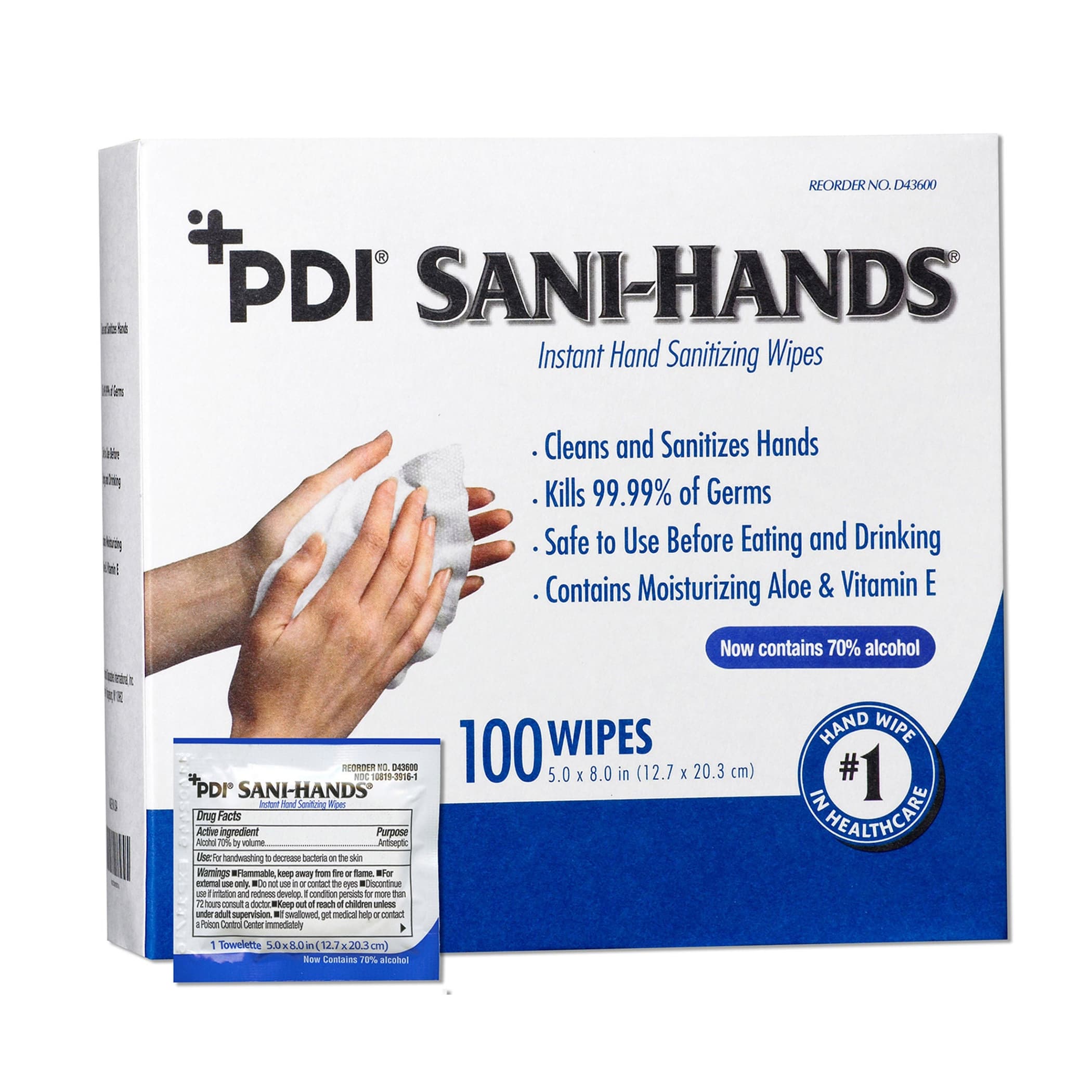 Sani-Hands Instant Hand Sanitizing Wipes, Individual Packet - Case of 1000 - Image 1