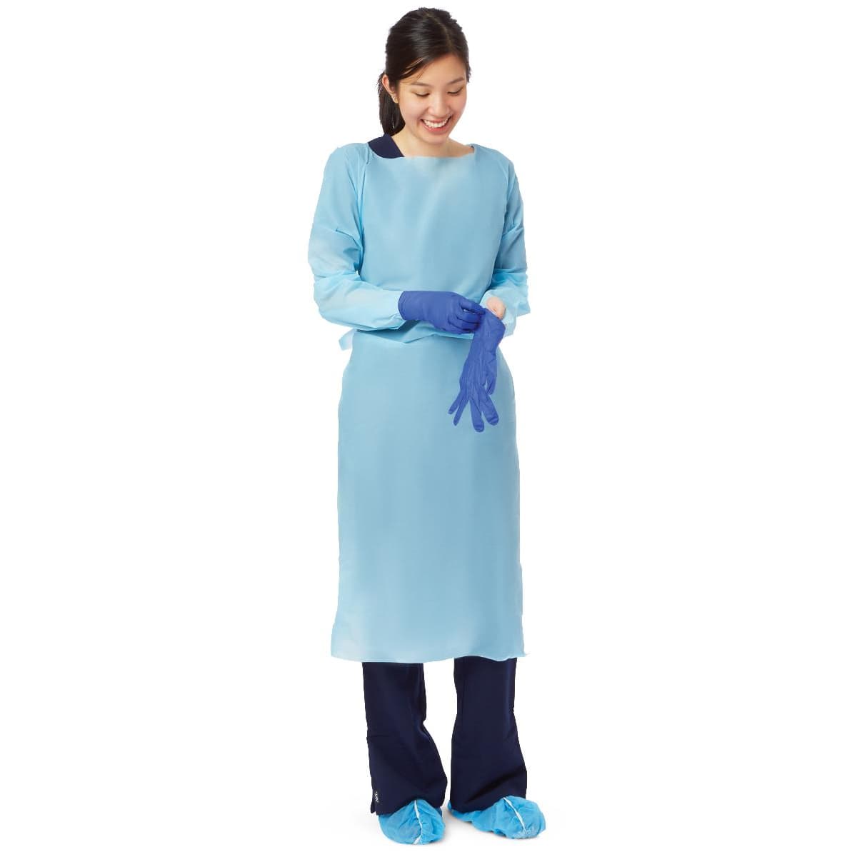 Medline Standard Polyethylene Gowns with Thumb Loop, Regular - Case of 100
