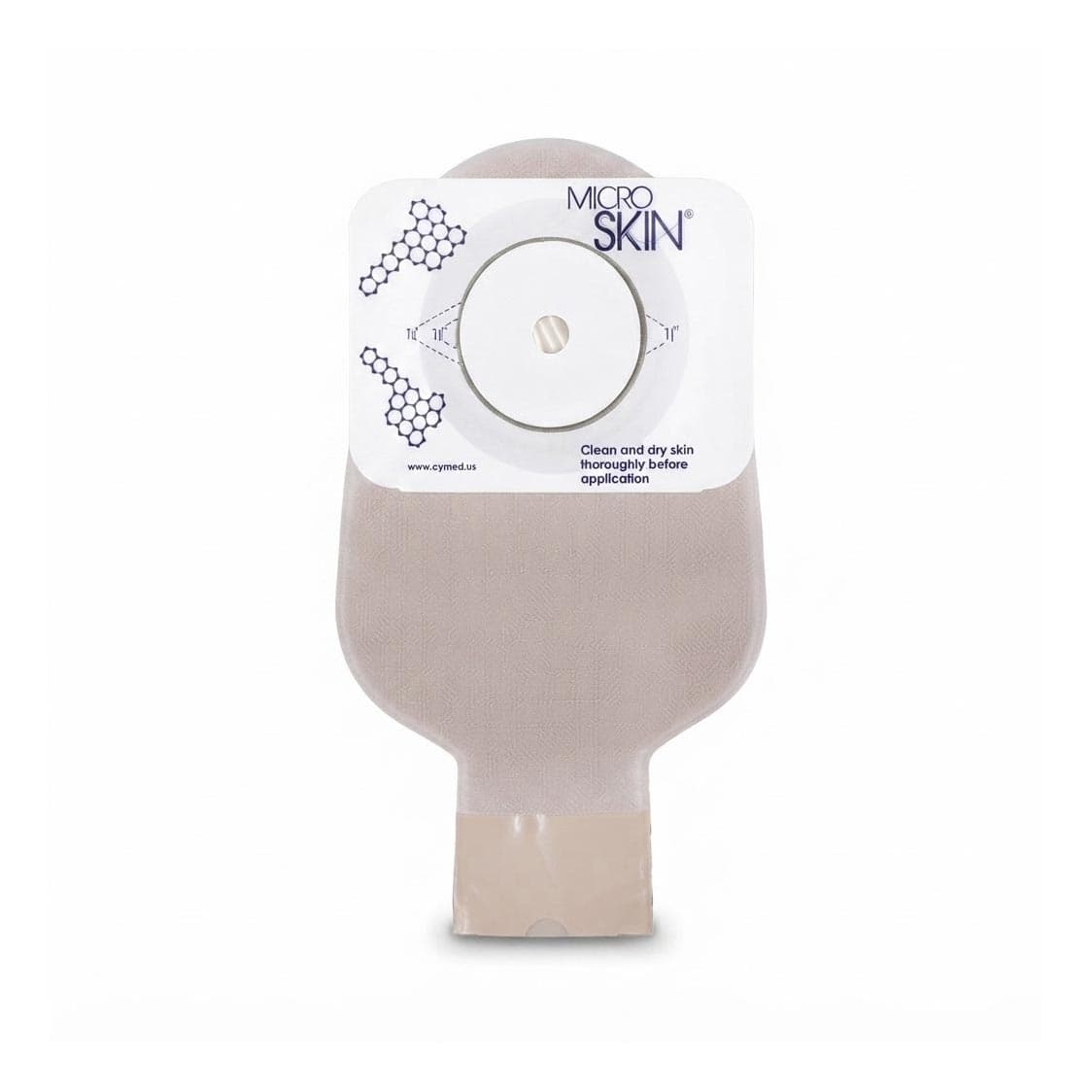 Cymed 1-Piece 11" Drainable Colostomy Pouch, 1-3/8 Inch Opaque - Box of 10 - Image 1