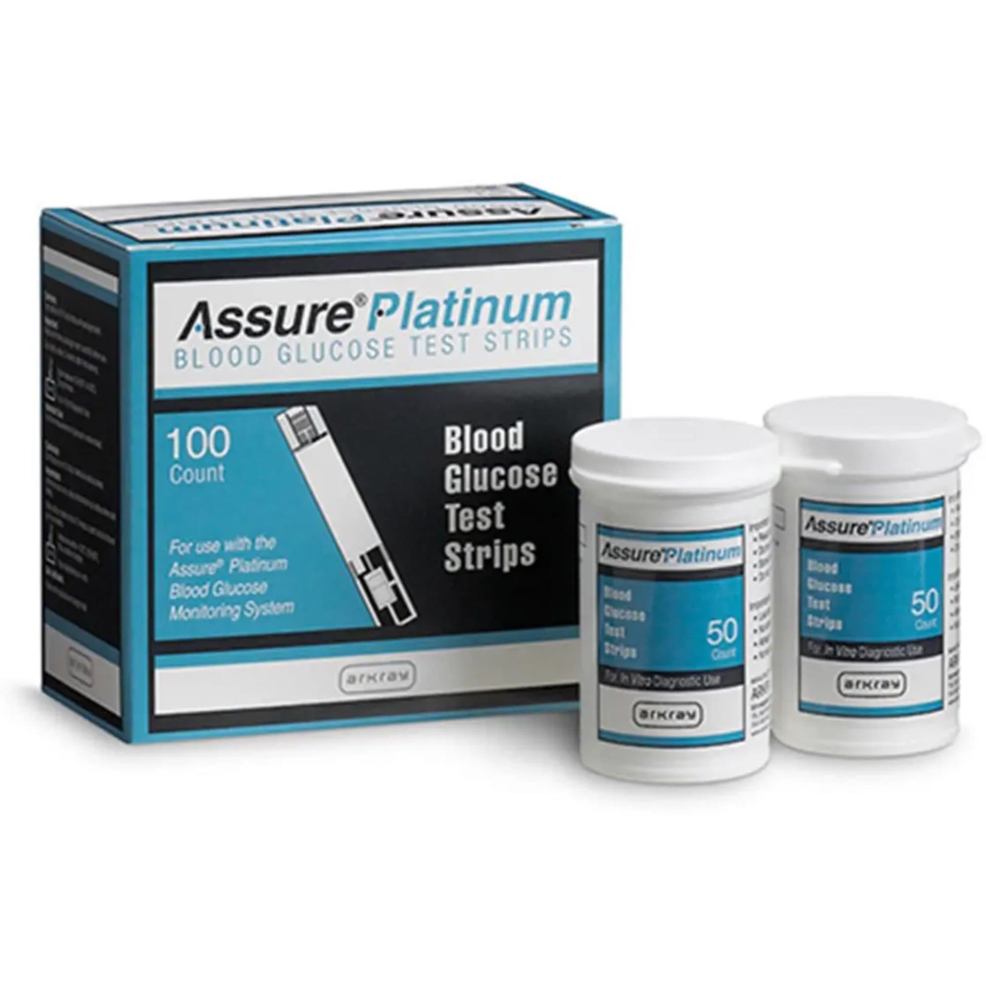 Arkray Assure Platinum Blood Glucose Test Strips - Package of 100 - Image 1