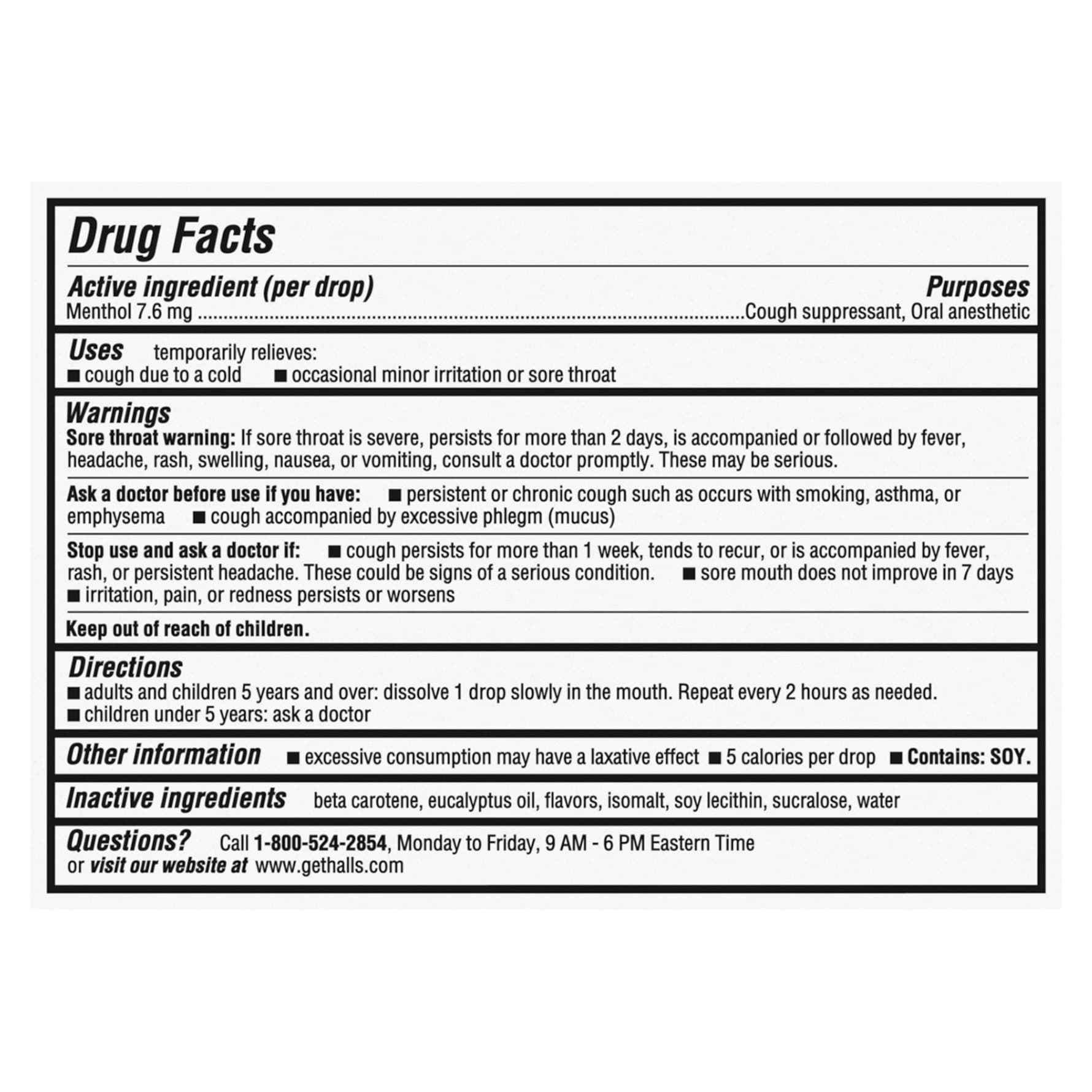 Halls Menthol Lyptus Honey Lemon Cough Drops, Sugar Free - Case of 48 - Image 3