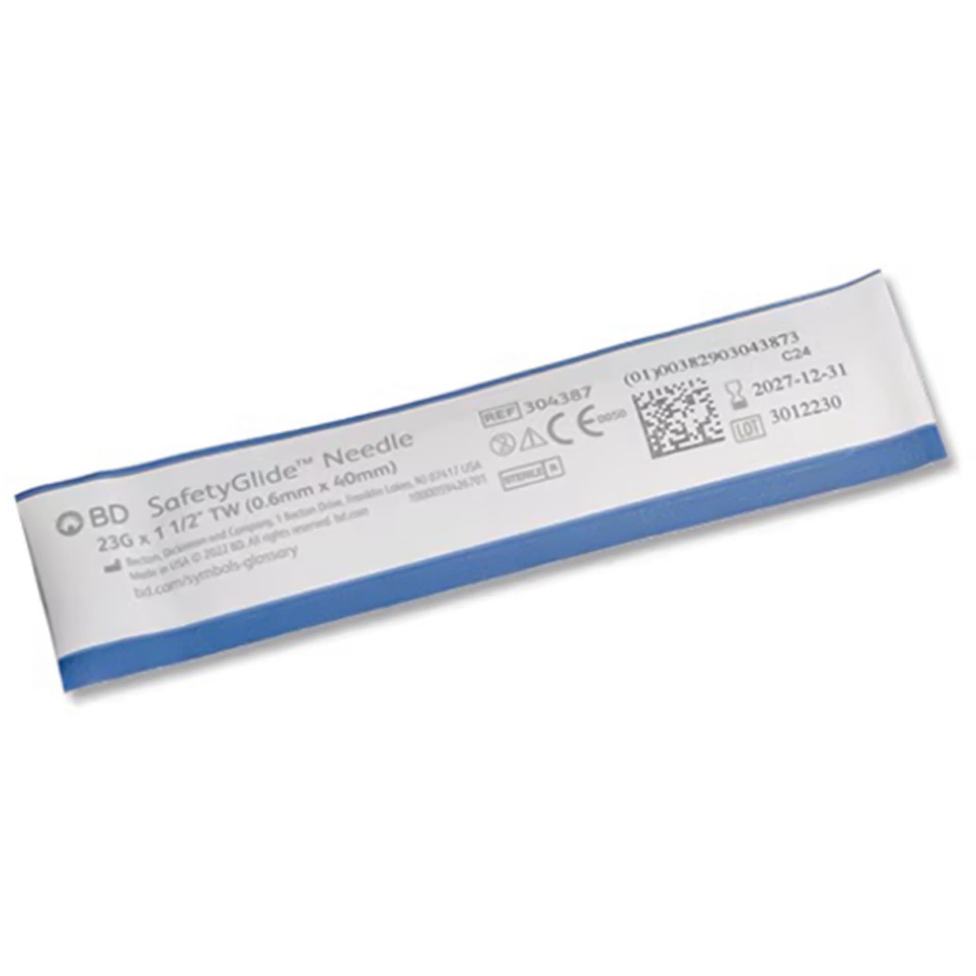 BD SafetyGlide Hypodermic Needle, 23 Gauge - Box of 50 - Image 3