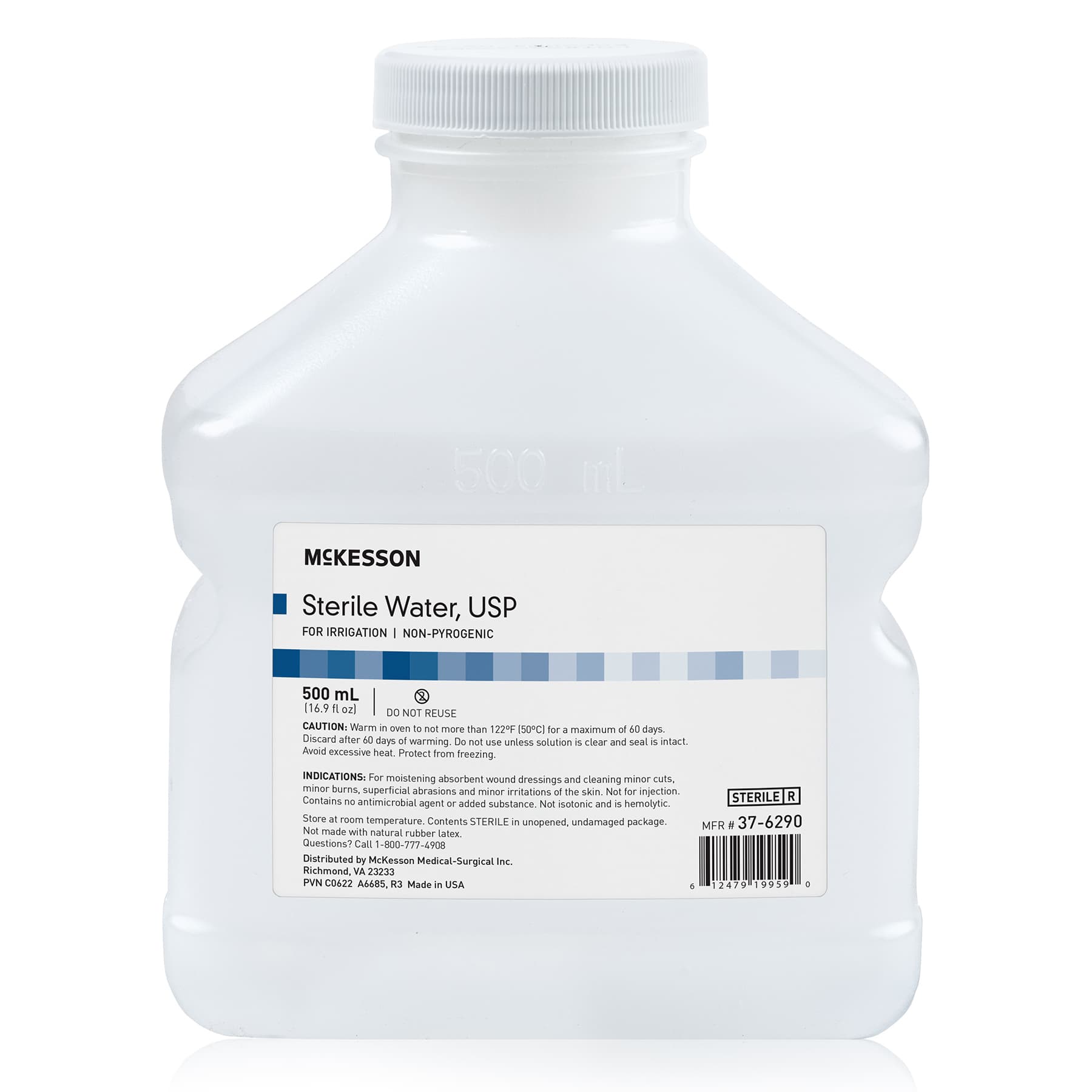 McKesson Irrigation Solution Sterile Water, 500 mL Bottle - Case of 18 - Image 1