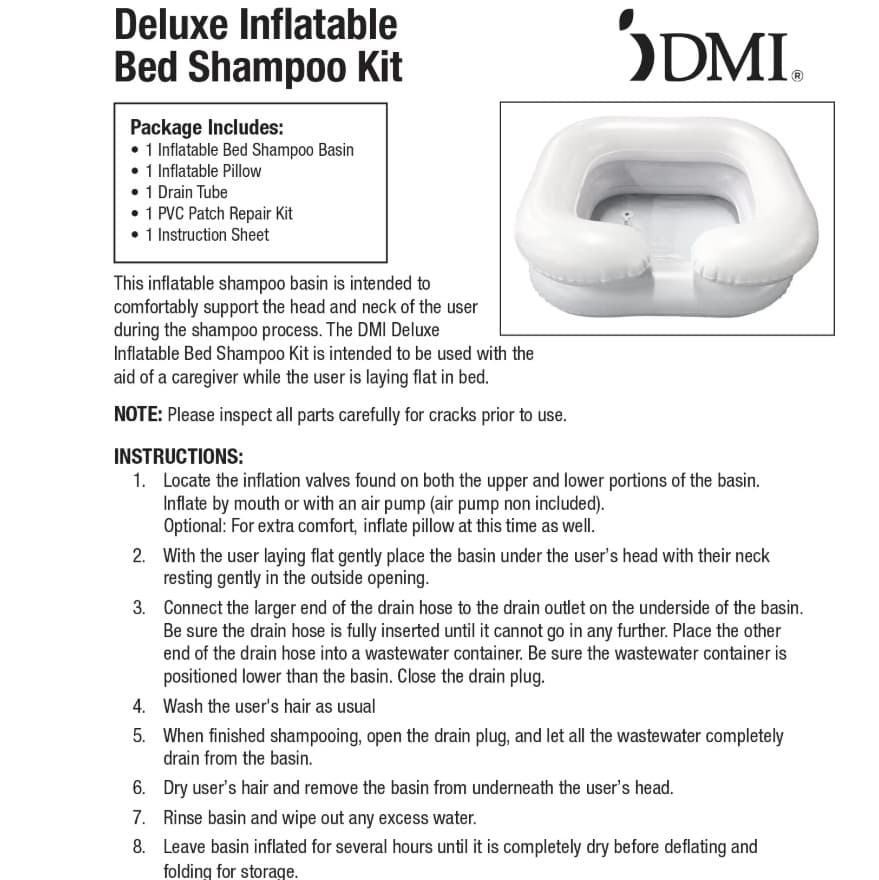 DMI Deluxe Inflatable Bed Shampoo Basin (Shampooer) - Image 9
