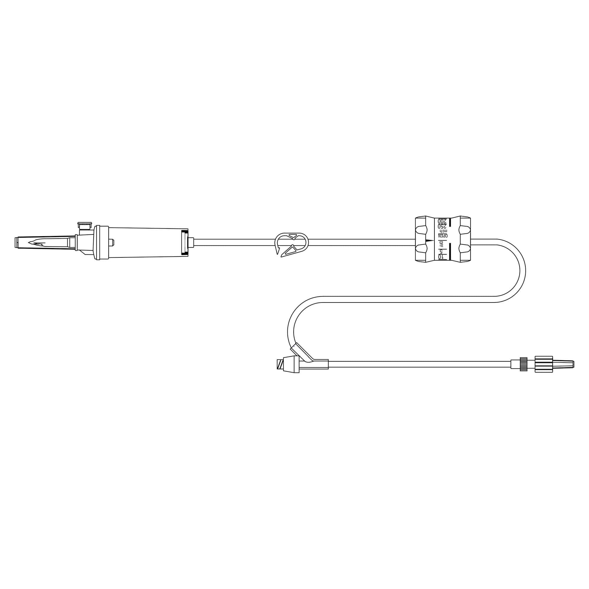 MedStream Primary IV Administration Set with 15 Micron Filter, 85 Inch, 27.15 mL - Box of 50 - Image 1