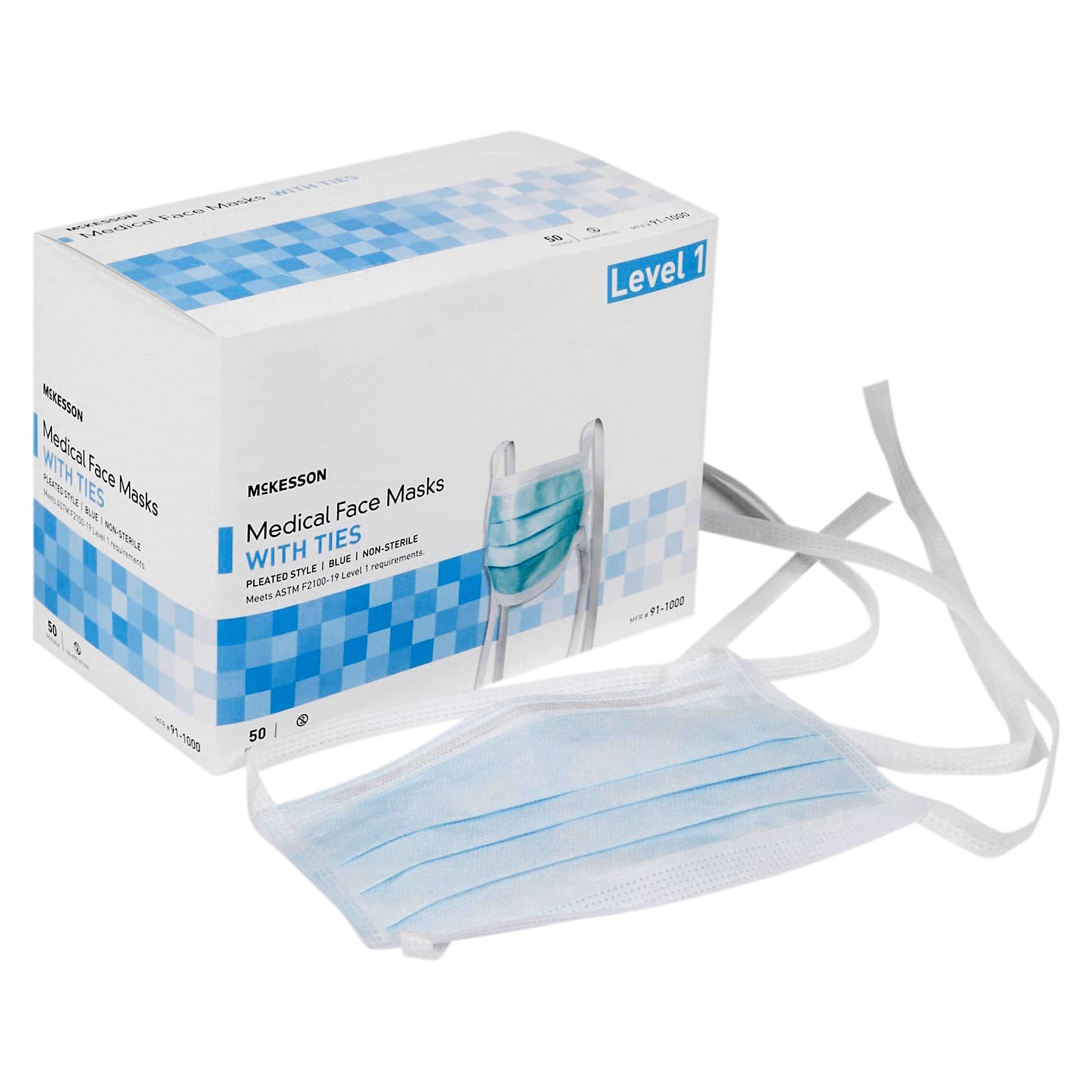 McKesson Tie Closure ASTM Level 1 Surgical Mask