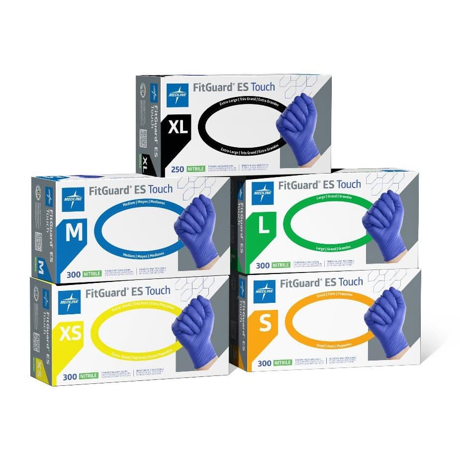 Medline FitGuard ES Touch Nitrile Exam Gloves, Small - Box of 300 - Image 1