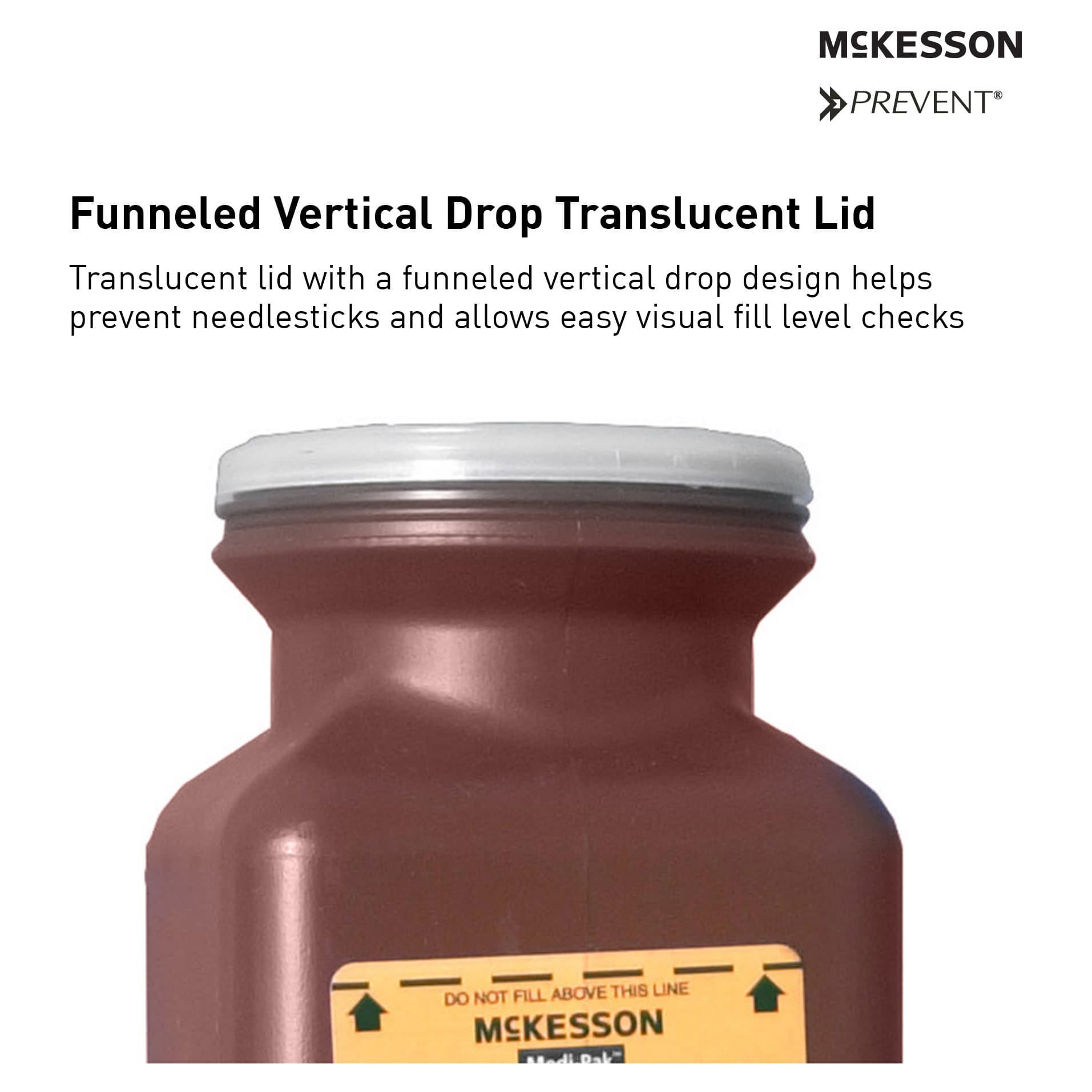 McKesson Sharps Container Red Base, Translucent Lid - Image 3