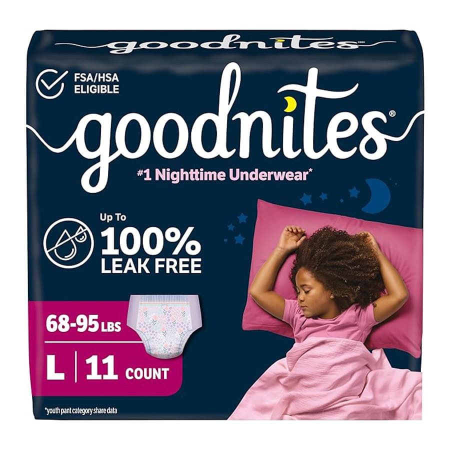 Goodnites Nighttime Underwear For Girls, Large - Case of 44 - Image 1