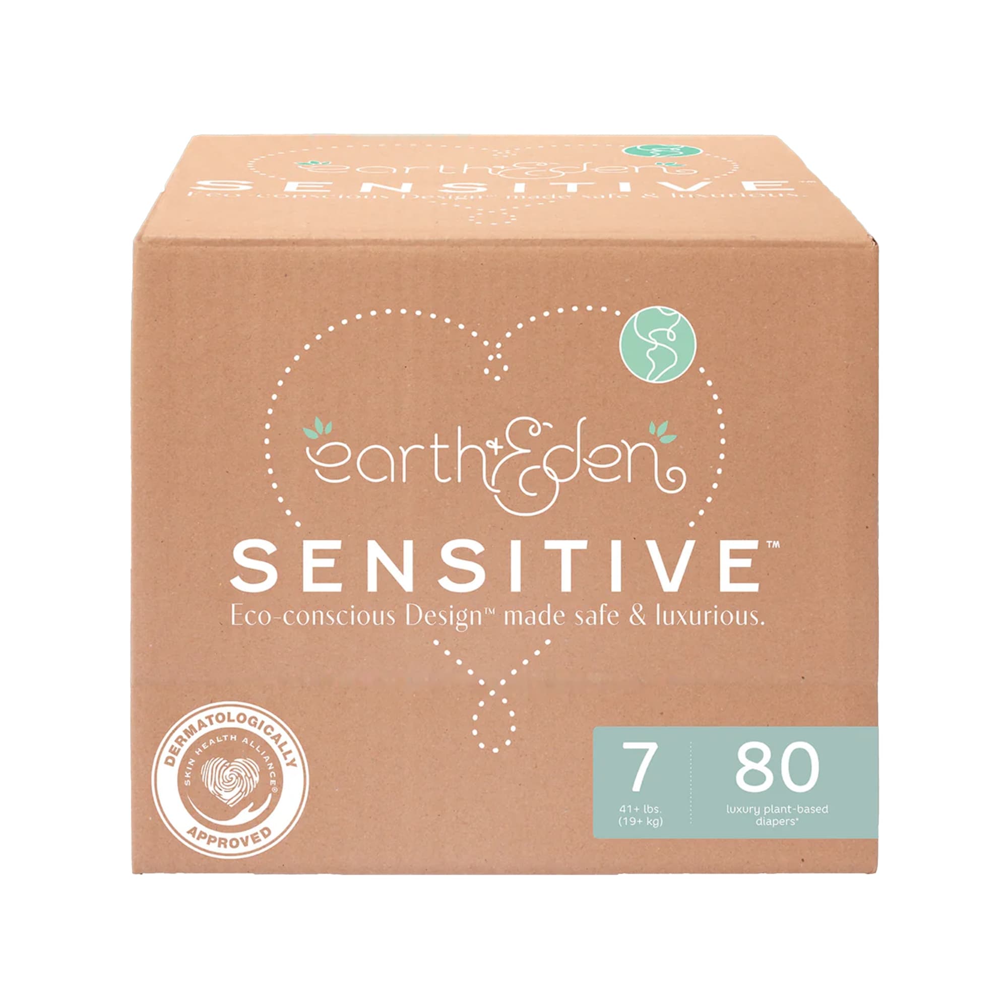 Earth & Eden Sensitive Baby Diaper, Size 7 - Case of 80 - Image 1
