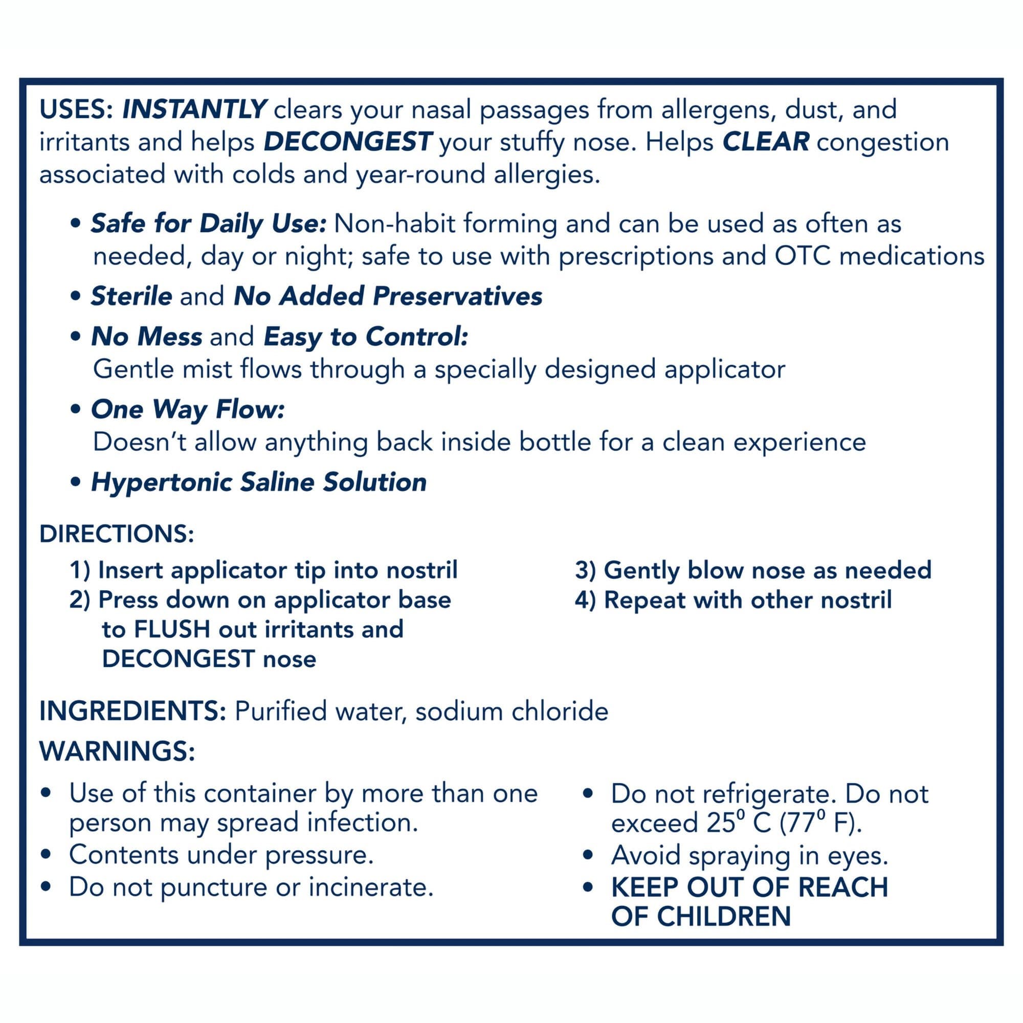 Vicks Sinex Saline Ultra Fine Nasal Mist Spray, 5 oz - Each - Image 3