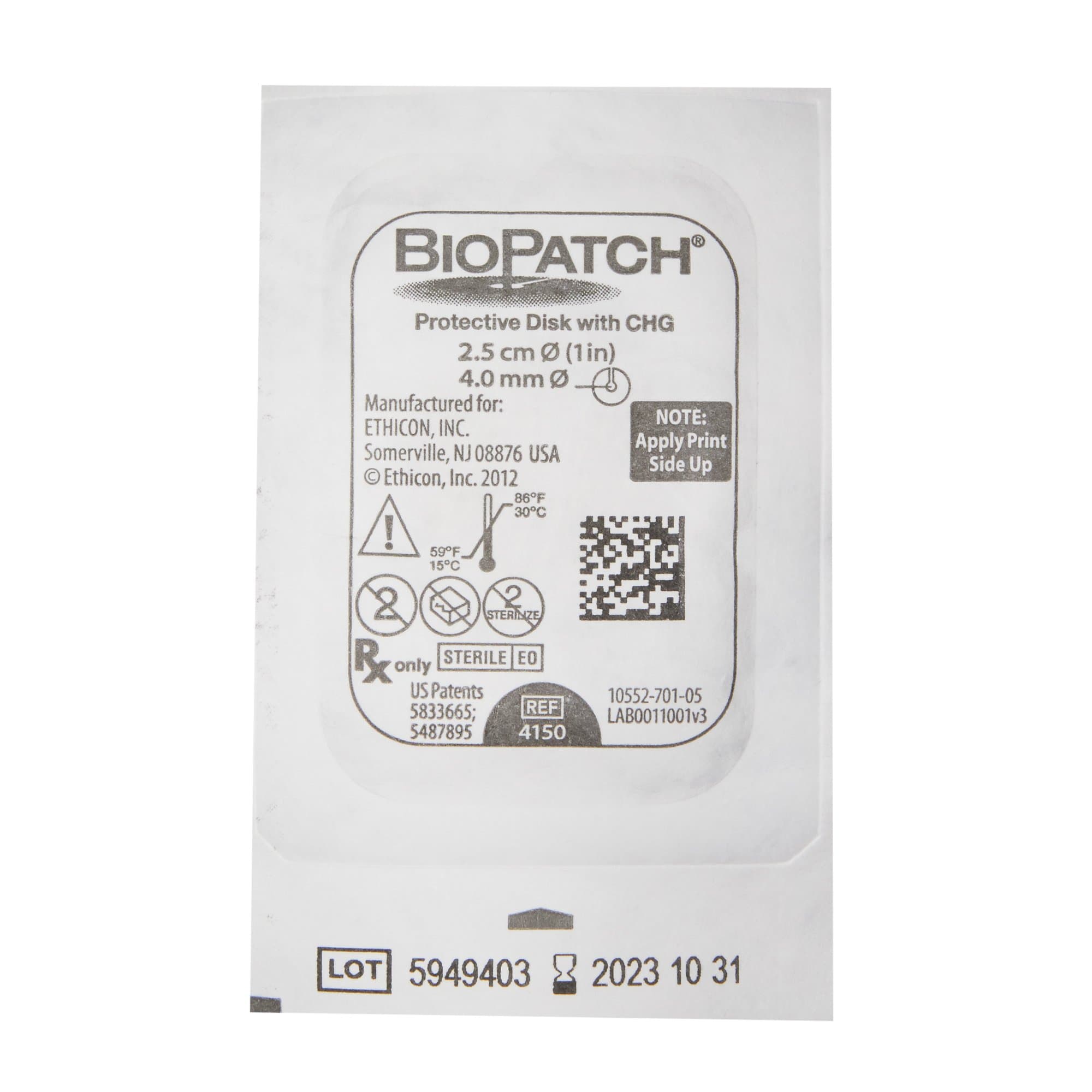 Johnson & Johnson Biopatch Antimicrobial Dressing, 1 Inch 4mm - Each - Image 1