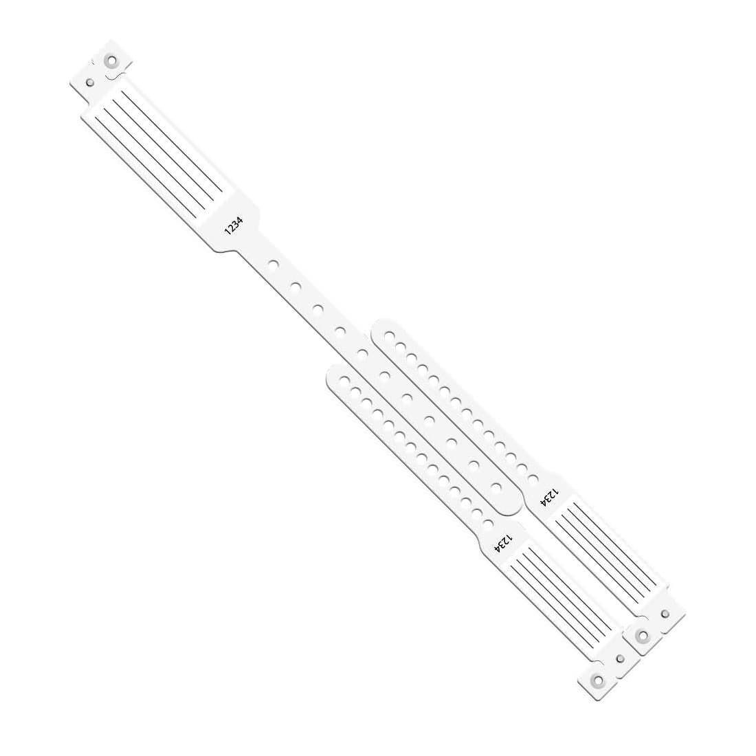 Medline OB Family Vinyl ID Band Set, 3-Part, White - Box of 100 - Image 1