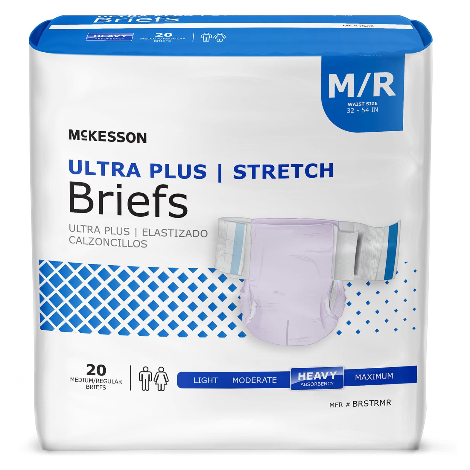 McKesson Ultra Plus Stretch Briefs, Medium - Bag of 20 - Image 1