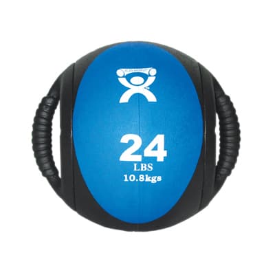 CanDo Dual-Handle Medicine Ball, Blue, 24 Lbs - Image 1