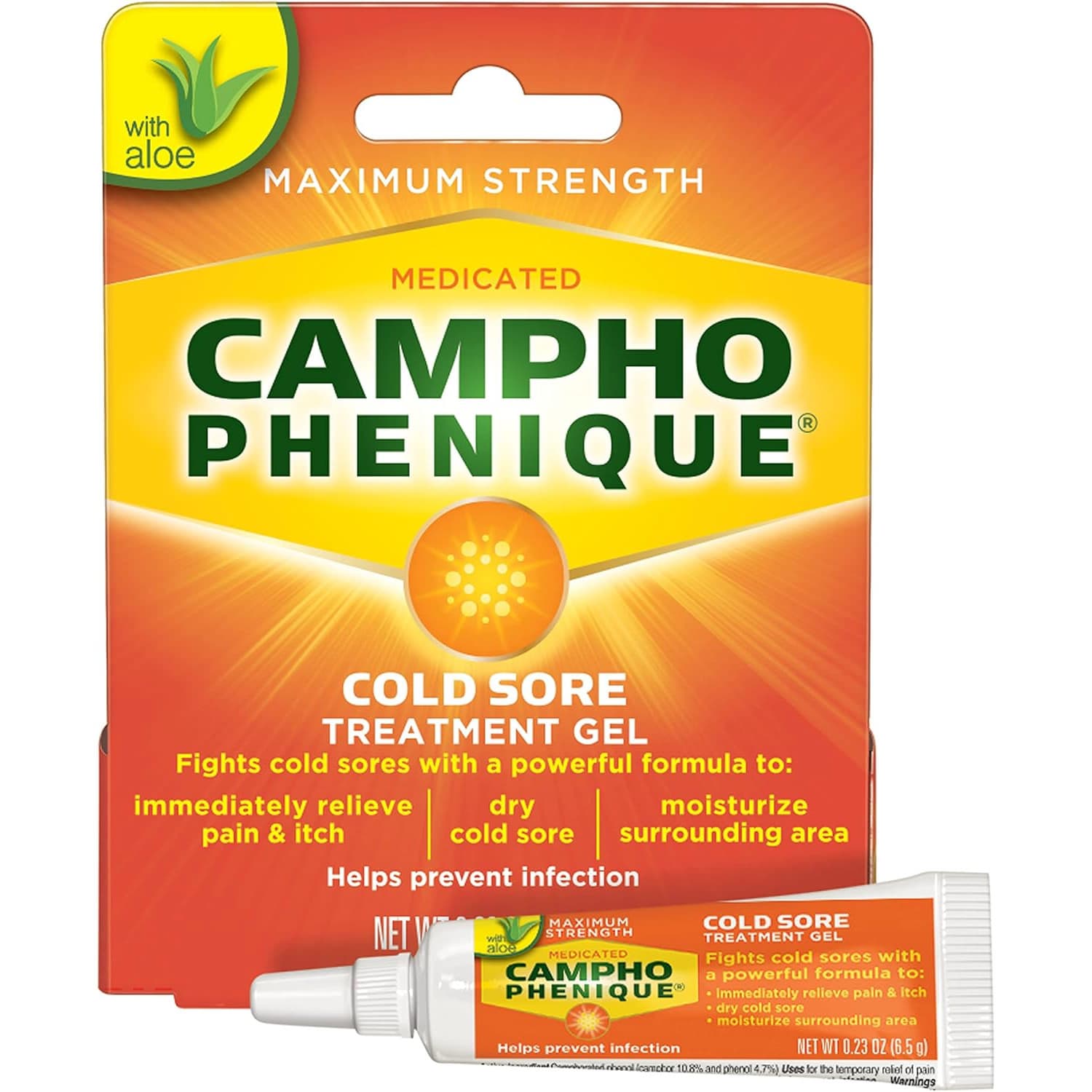Campho-Phenique Cold Sore Treatment Gel, Maximum Strength, 0.23 oz - Each - Image 1