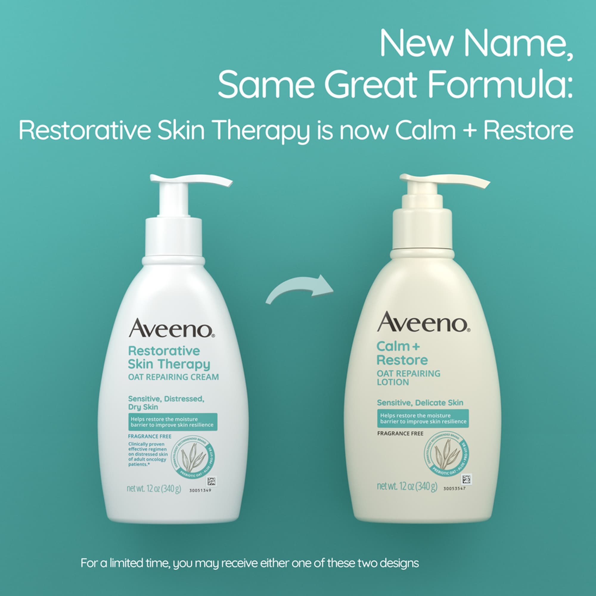 Aveeno Calm+ Restore Oat Repairing Lotion, 12 oz - Each - Image 2