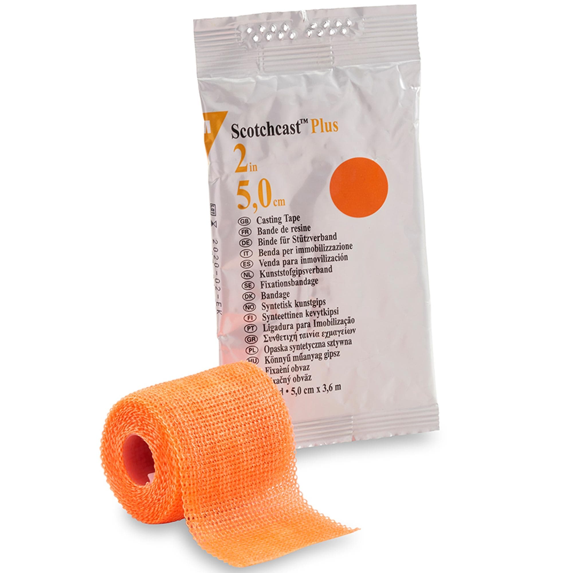 3M Scotchcast Plus Cast Tape, 2 Inch X 4 Yard, Bright Orange - Each - Image 1