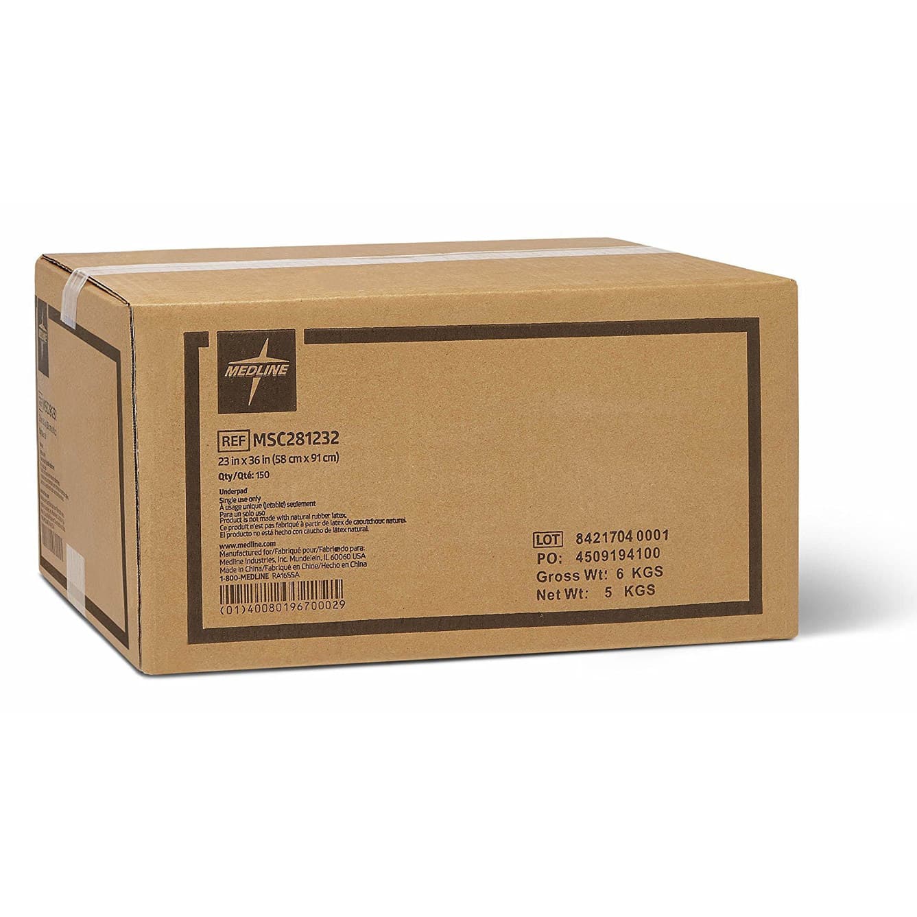 Medline Protection Plus Fluff Underpads, Medium Absorbency, 23 x 36 Inch - Case of 150 - Image 1