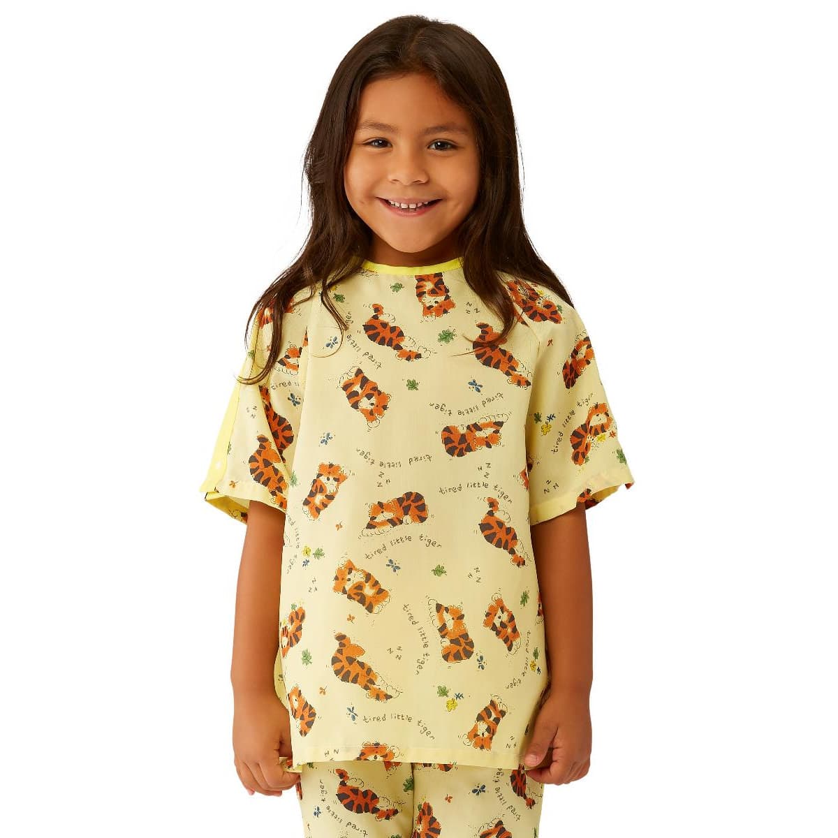 Medline Snap-Closure Pediatric IV Gowns Tired Tiger Print - Image 1