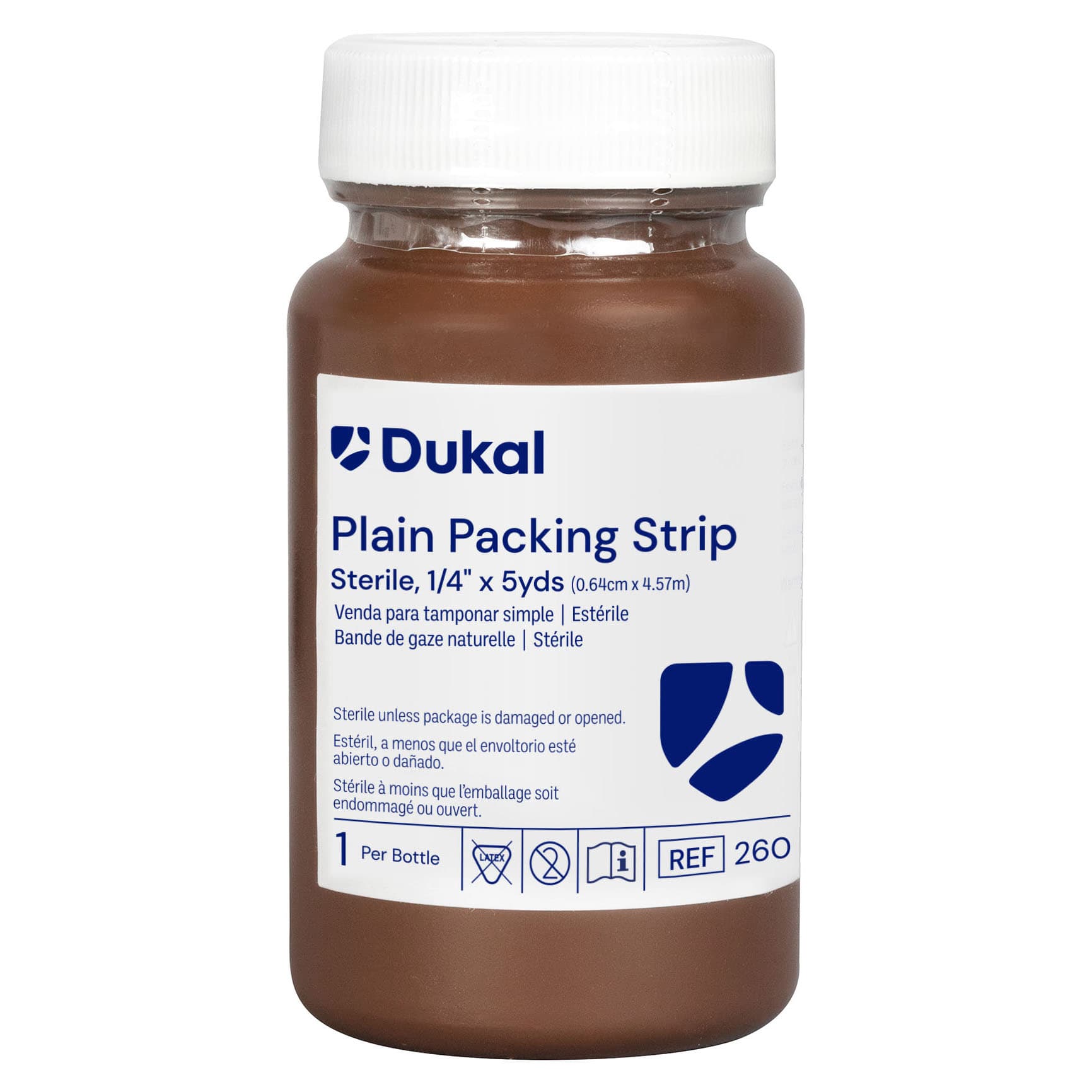 Dukal Wound Packing Strip Bottle Non-impregnated Sterile, 1/4 Inch x 5 Yard - Each - Image 1