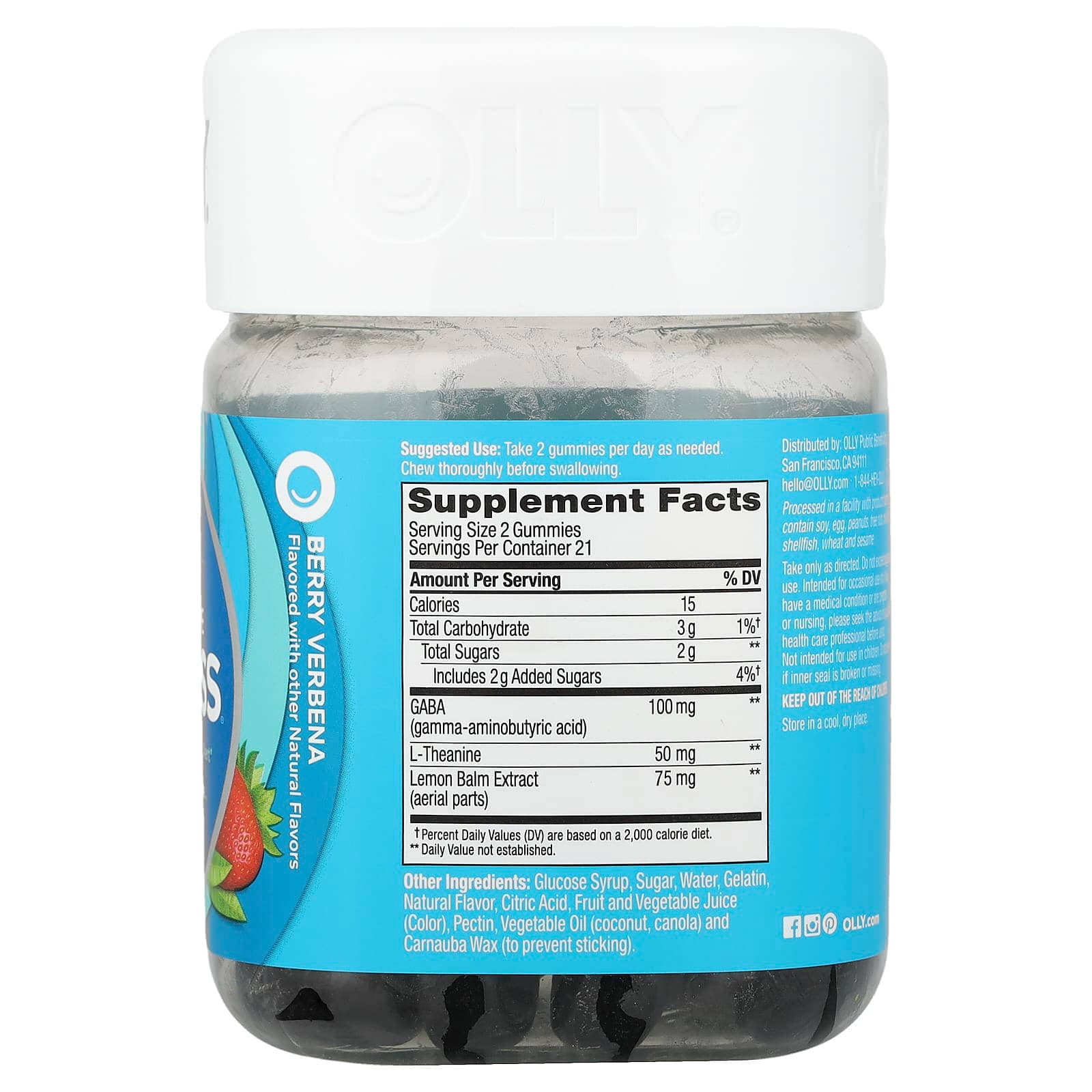 OLLY, Goodbye Stress, Berry Verbena Gummies - Bottle of 42 - Image 2