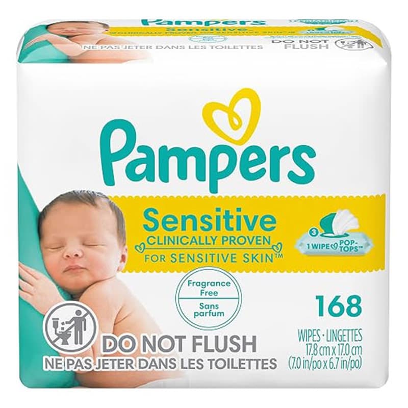 Pampers Sensitive Baby Wipes, 2X, 168 Count - Package of 168 - Image 1