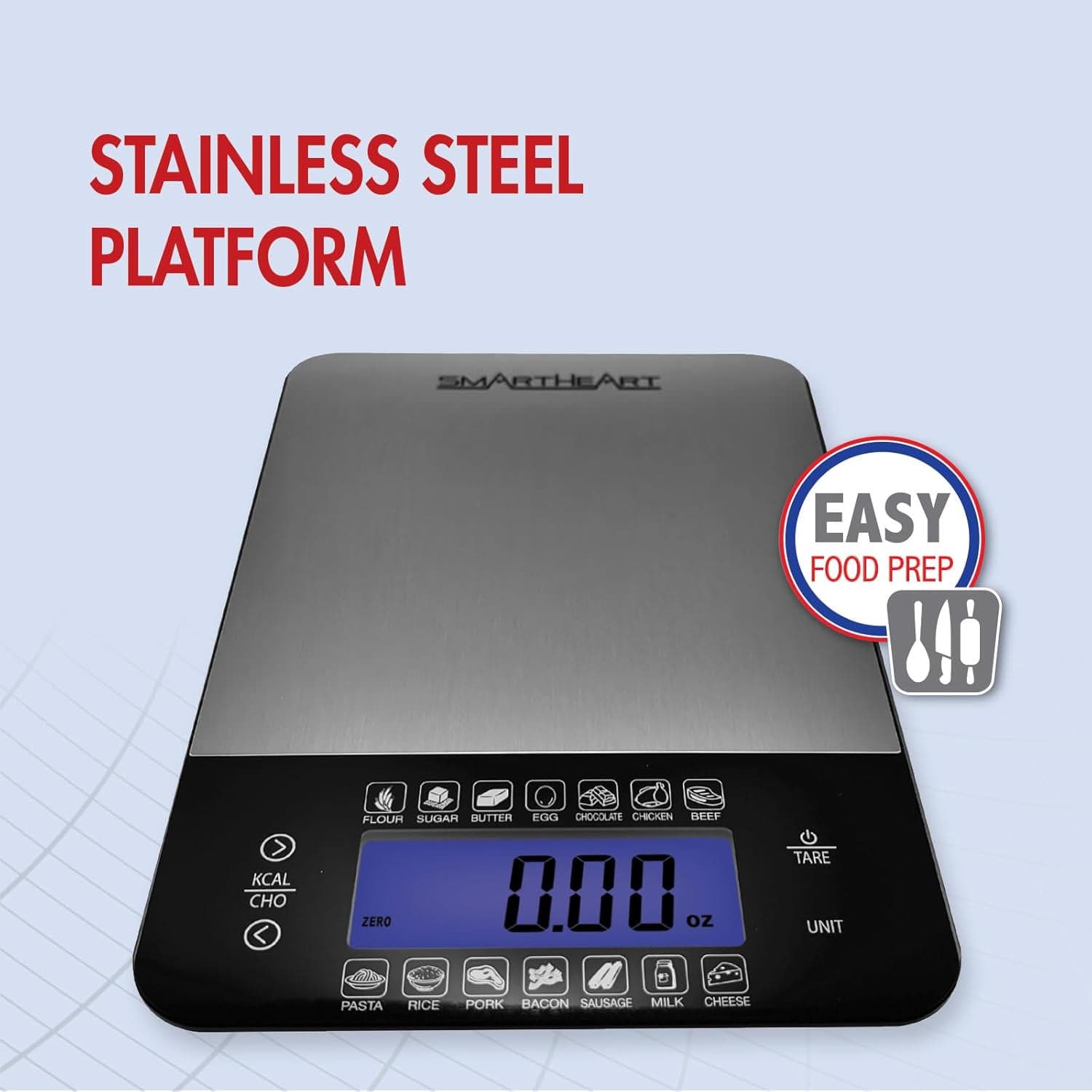 SmartHeart Digital Kitchen Food Scale with Calorie & Carb Calculator - Each - Image 3
