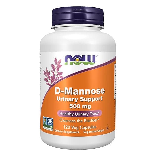 NOW D-Mannose Urinary Support Capsules, 500 mg - Bottle of 120 - Image 1