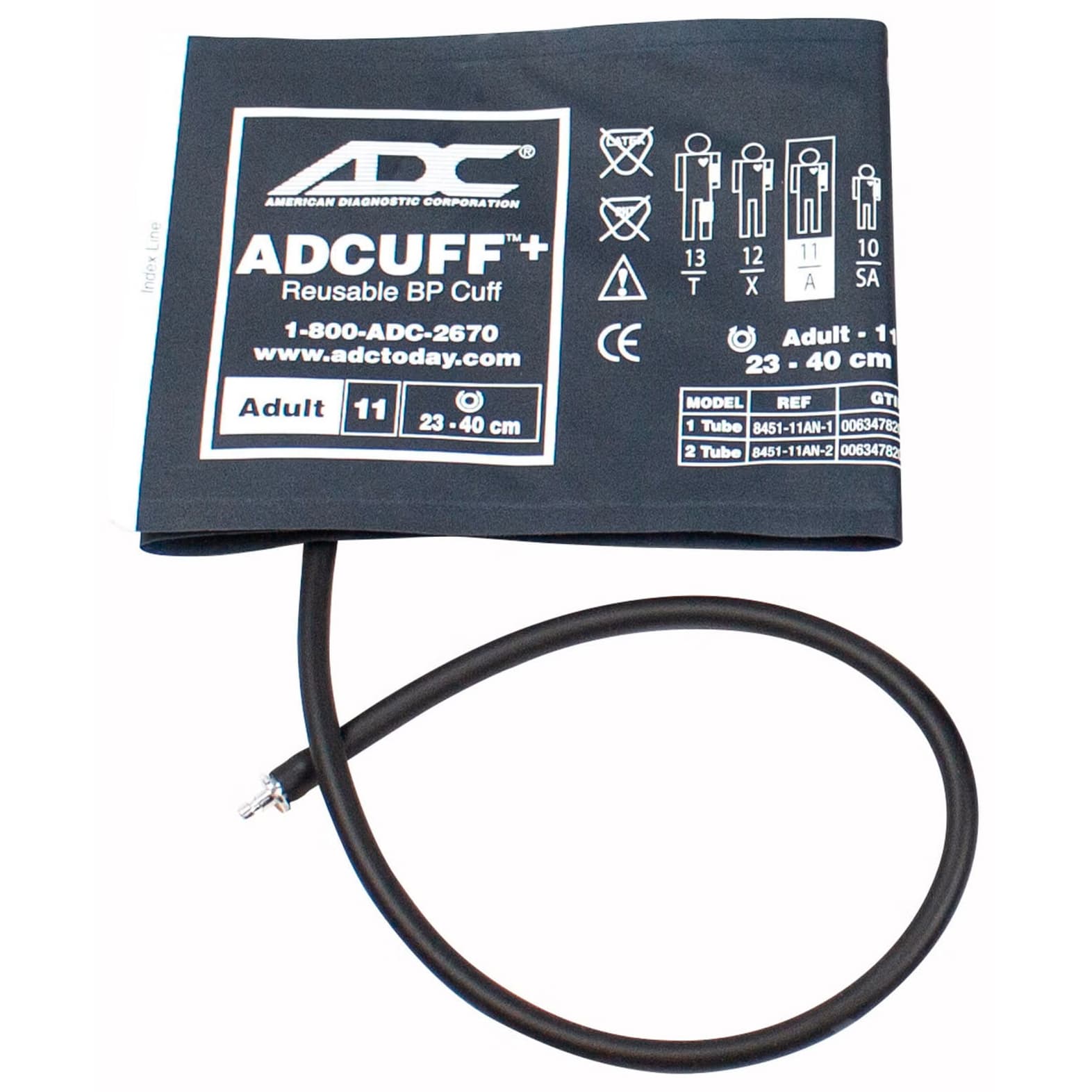 ADC Blood Pressure Cuff Adult Arm, Medium, Nylon Cuff, Navy