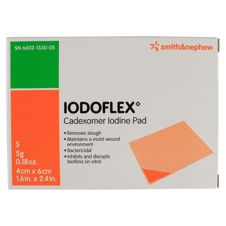 Smith and Nephew Iodoflex Cadexomer Iodine Gel Pad Dressing, 5 Gram - Box of 5 - Image 1