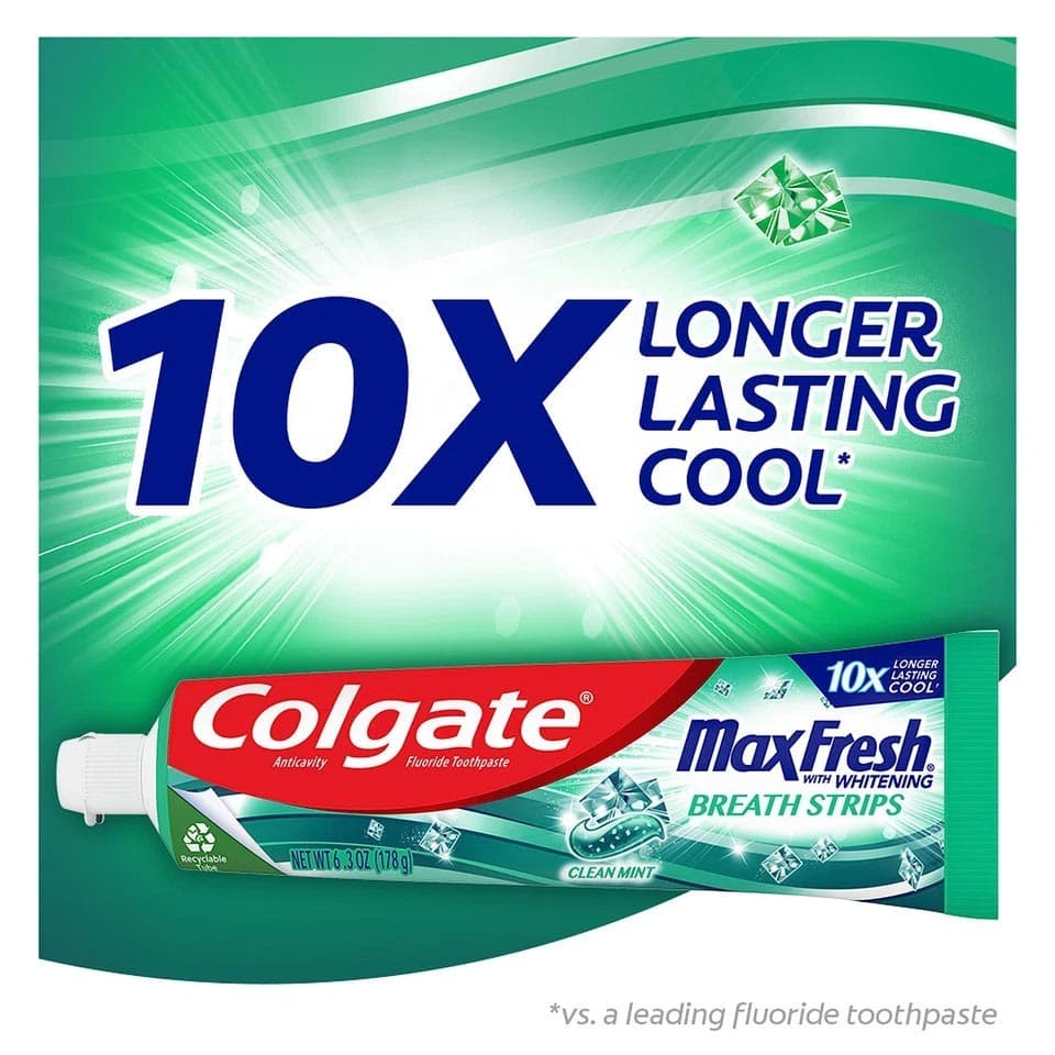 Colgate Max Fresh Toothpaste with Mini Breath Strip, 3-Pack - Image 2