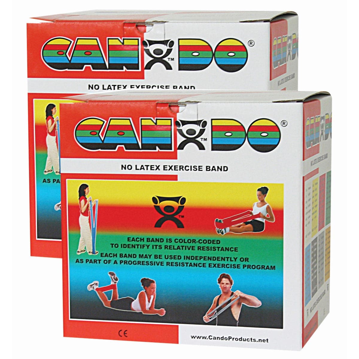 CanDo Latex Free Exercise Band, 100 yard (2 x 50 yard Rolls), Red, light - Image 1