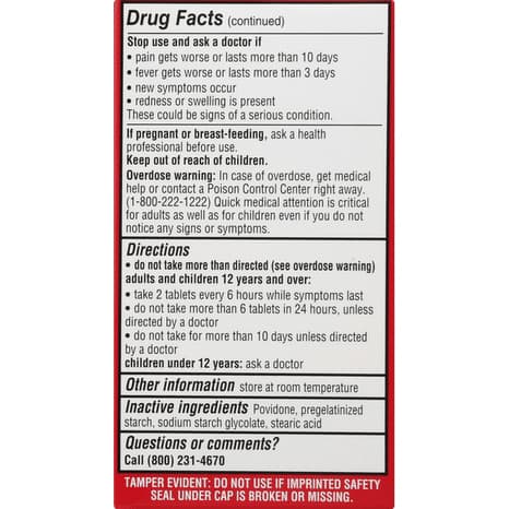 Leader Pain Reliever And Fever Reducer Extra Strength, 500 mg Tablets - Pack of 60 - Image 2