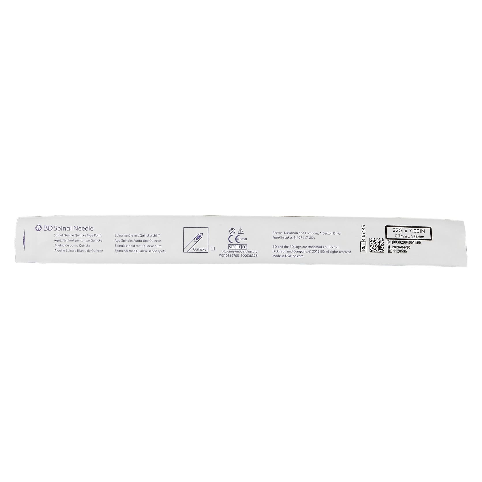 BD Spinal Needle With Quincke Style Stylet - Image 3