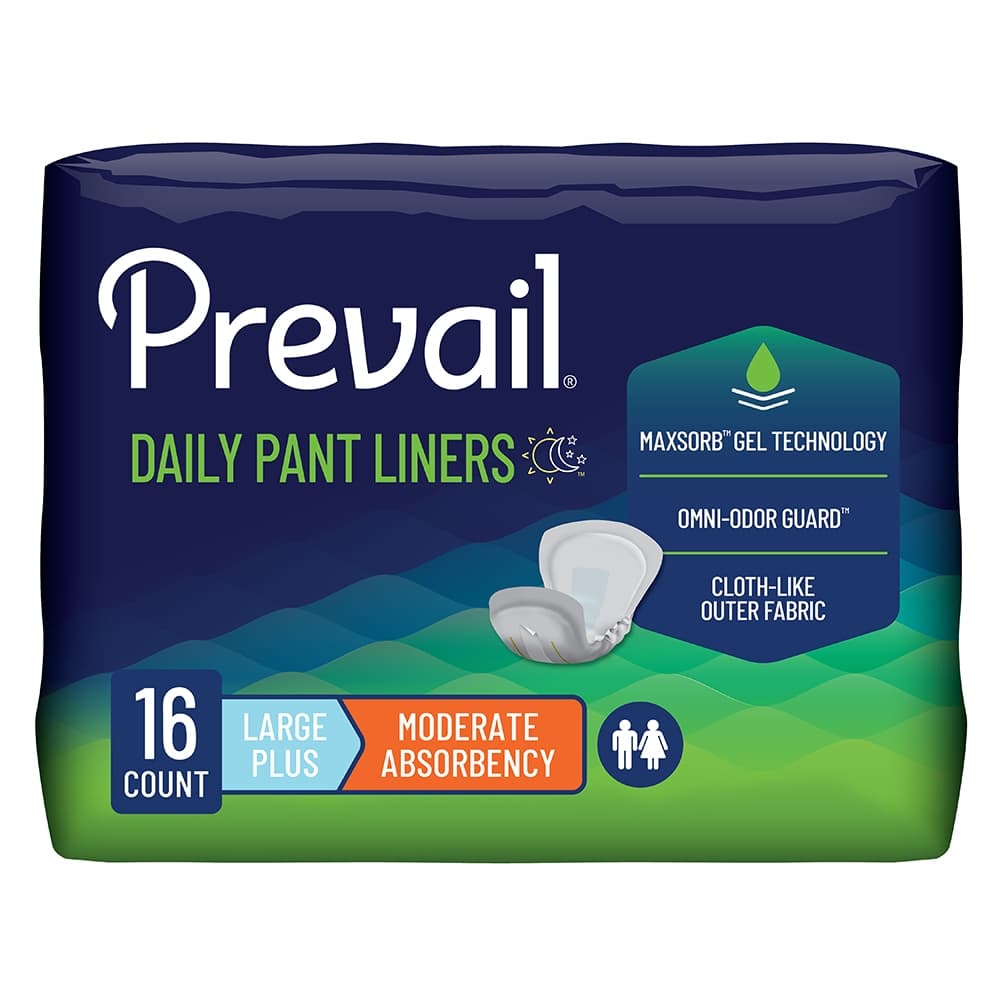 Prevail Unisex Daily Pant Liners, Large Plus - Package of 16 - Image 1