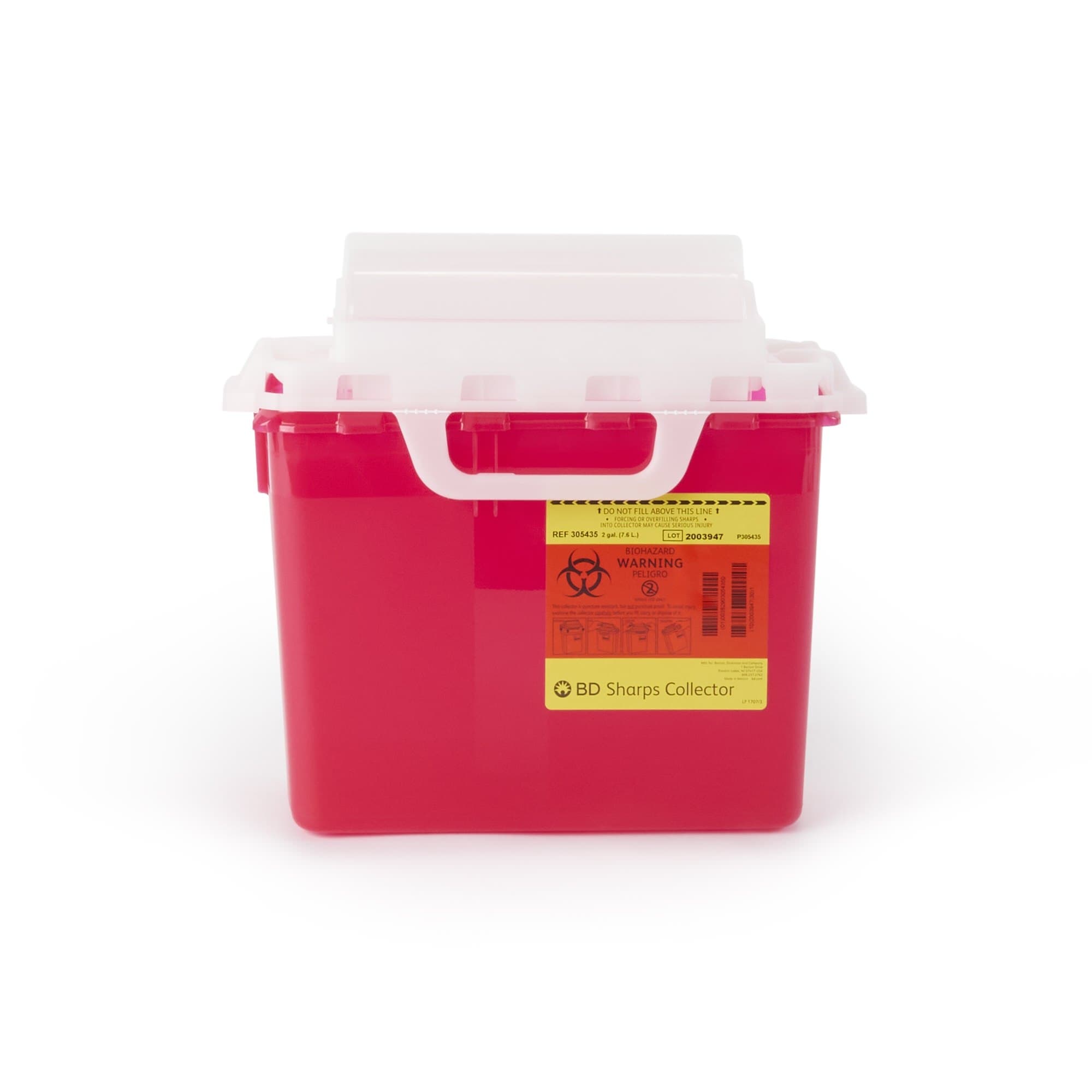 BD Counterbalanced Door Patient Room Collector, Red - Case of 10 - Image 1