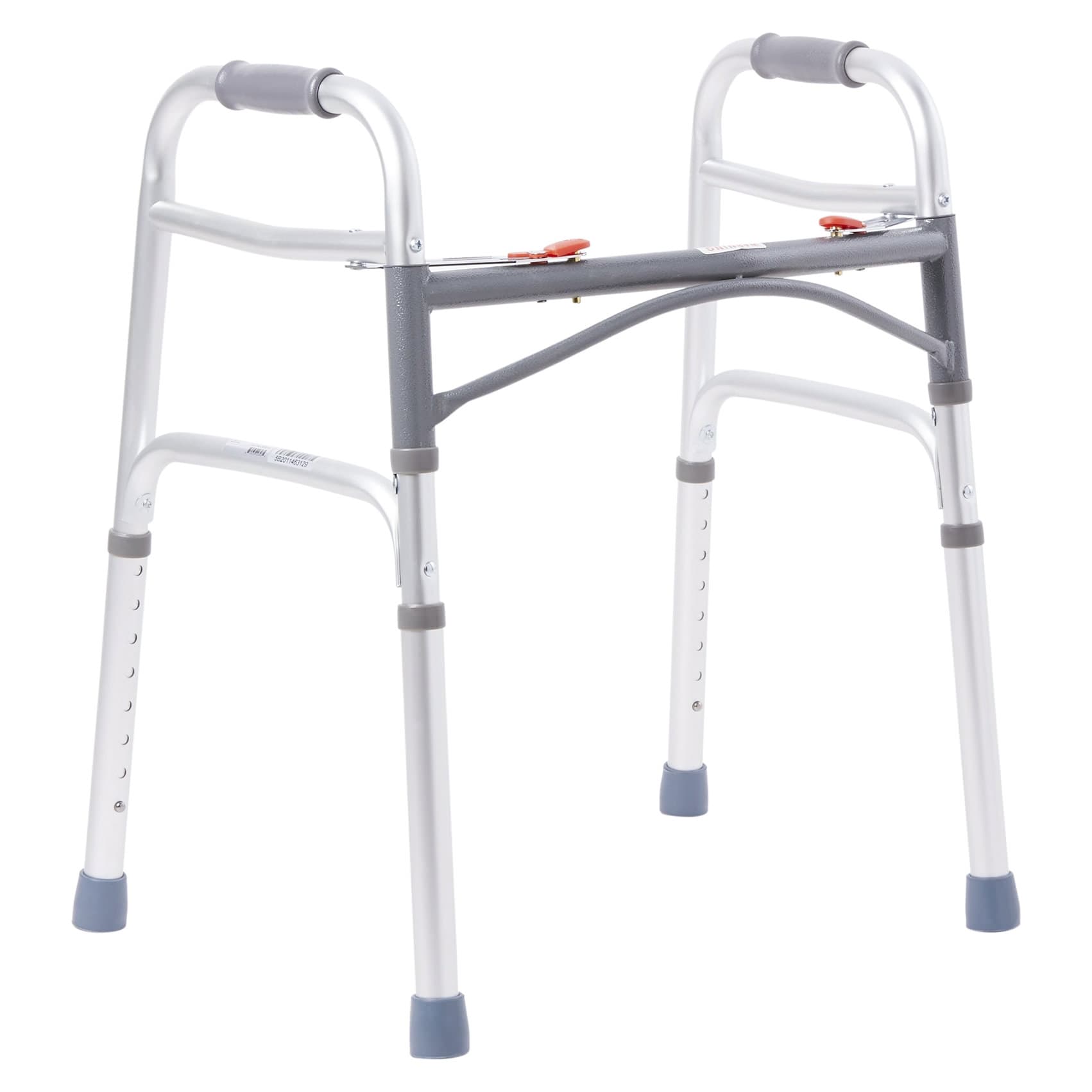 Rubber Tips Aluminum Frame Folding Walker, 25 to 32 Inch - Each - Image 1
