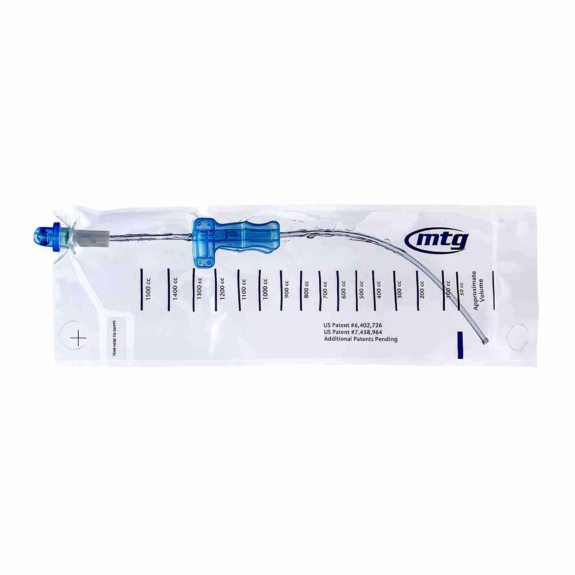 MTG EZ-Advancer Closed System Pediatric Catheter, 700ml, Privacy Bag, 8Fr, 10" - Box of 25 - Image 1